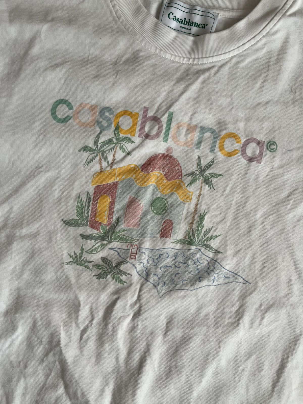 Casablanca Casablanca Tennis Club White T-Shirt Size US XL / EU 56 / 4 - 2 Thumbnail
