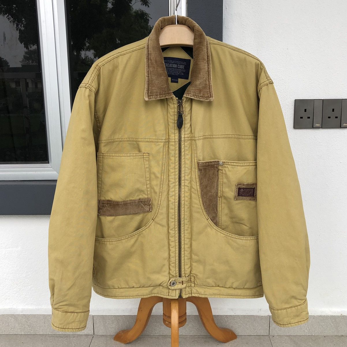 image of Vintage Cube Indian Sports Multi Pocket Work Jacket in Brown, Men's (Size Medium)