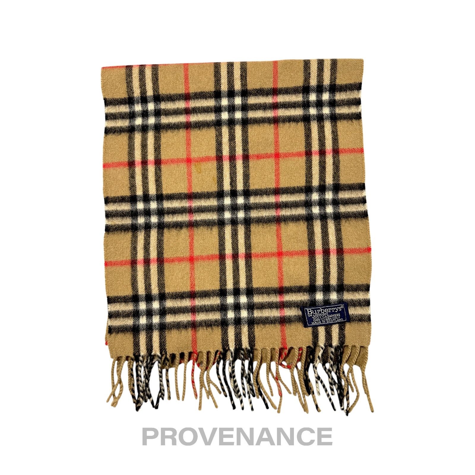 Burberry 🔴 Vintage Burberrys Scarf Nova Check 100% Cashmere Camel Size ONE SIZE - 1 Thumbnail