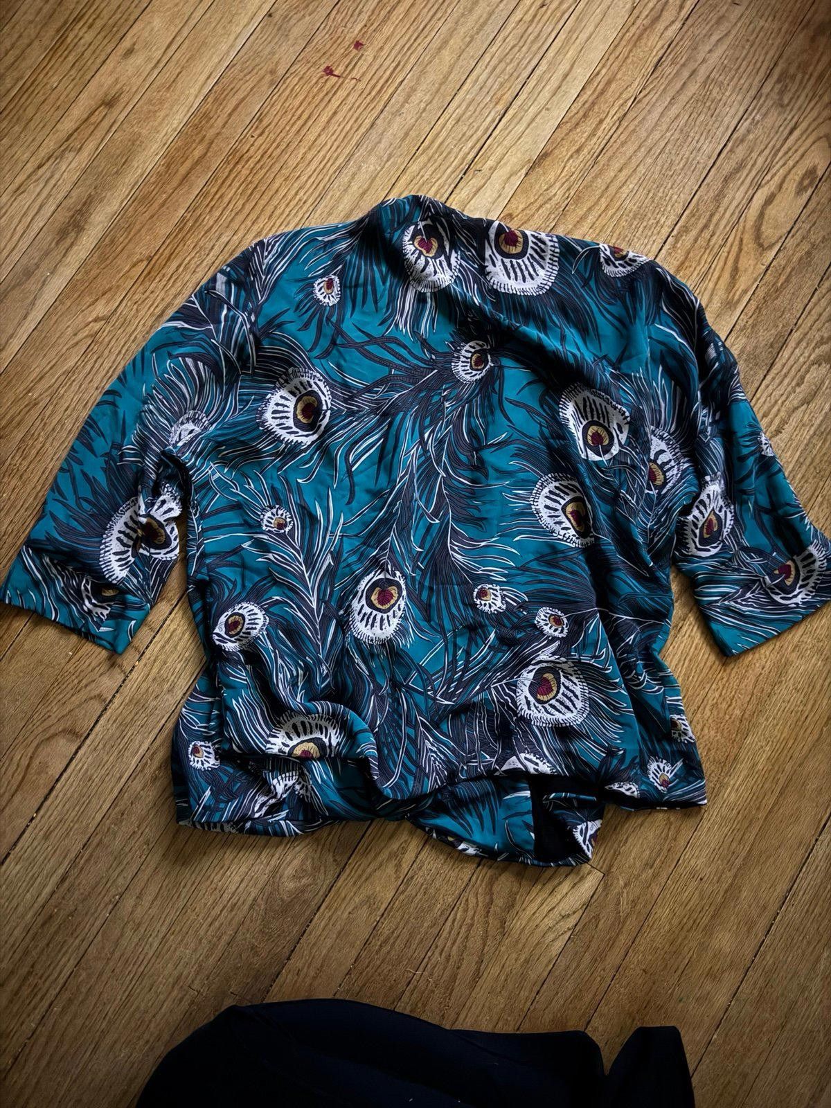 Designer NY Collection Medium Kimono Blazer Peacock Size Medium Size M / US 6-8 / IT 42-44 - 2 Thumbnail
