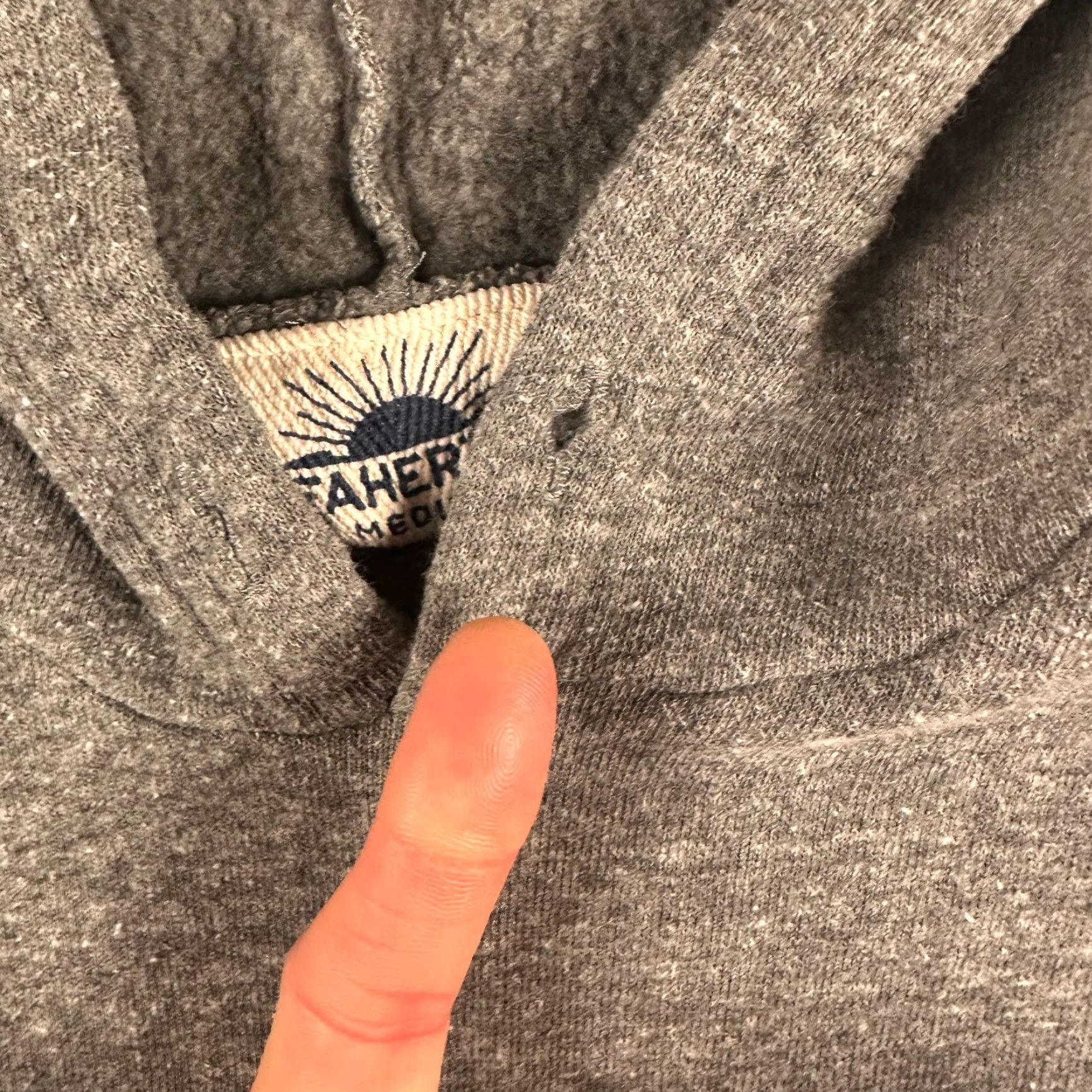 Faherty Faherty Hoodie Mens Pullover Light Weight Gray Cotton Knit Logo Vintage No Drawstring M Size US M / EU 48-50 / 2 - 3 Thumbnail