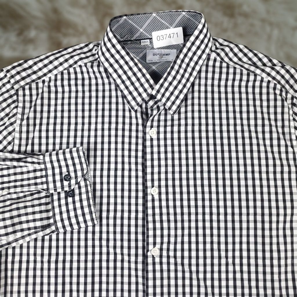 Vintage DUCHAMP Shirt Mens 2XL Blue Check Casual Button-Up Long Sleeve Size US XXL / EU 58 / 5 - 1 Thumbnail