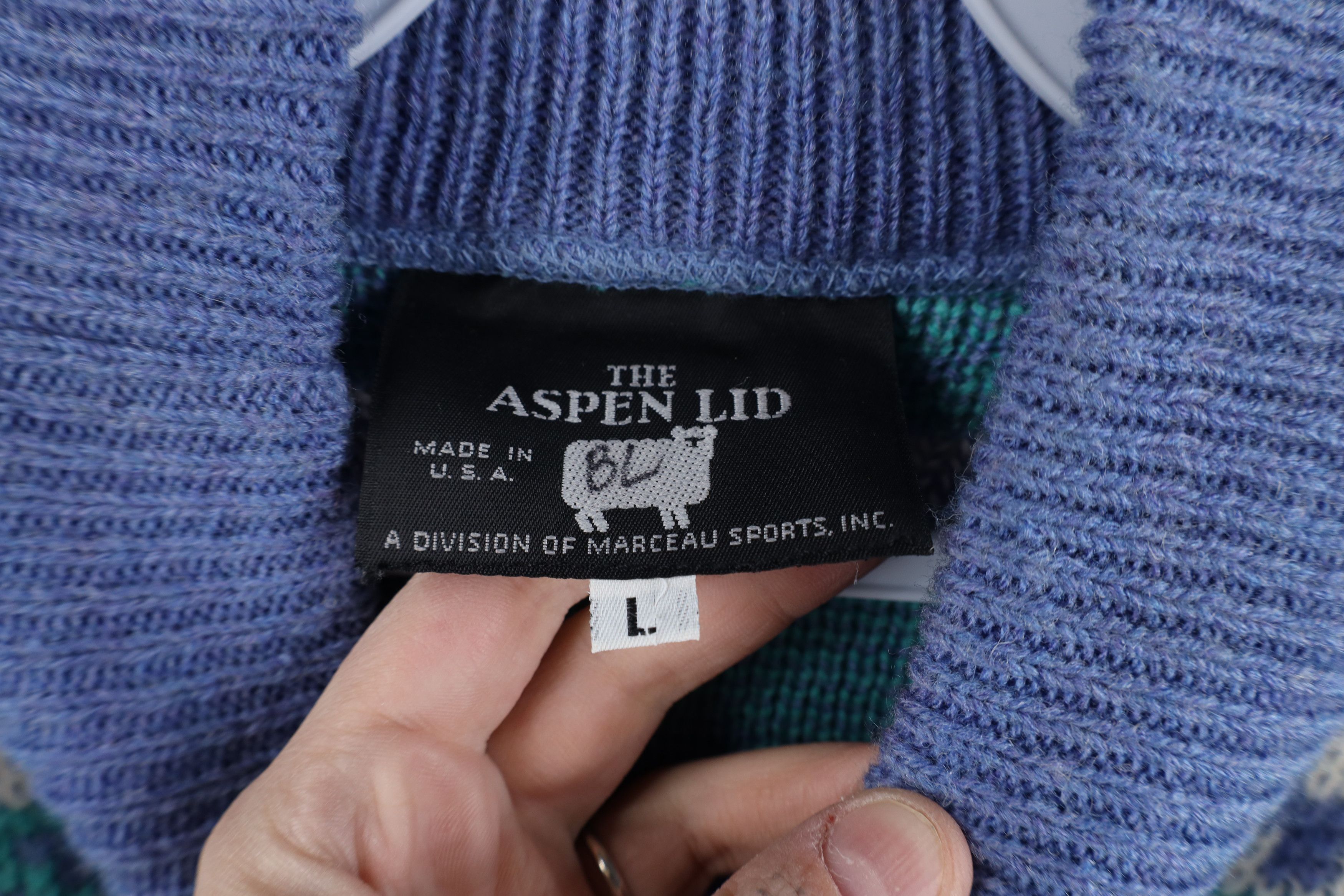 Vintage Vintage 90s Streetwear Blend Fair Isle Mock Neck Sweater USA Size L / US 10 / IT 46 - 8 Thumbnail