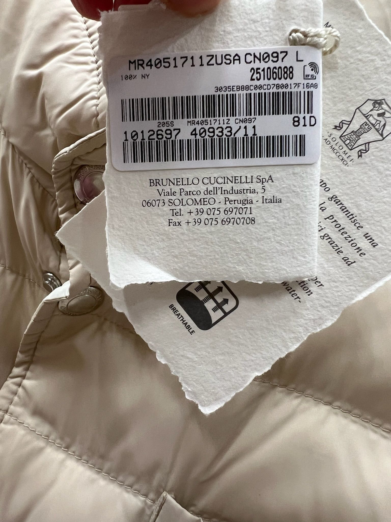 Brunello Cucinelli o1w1db10125 Padded Vest in White Size US L / EU 52-54 / 3 - 2 Thumbnail