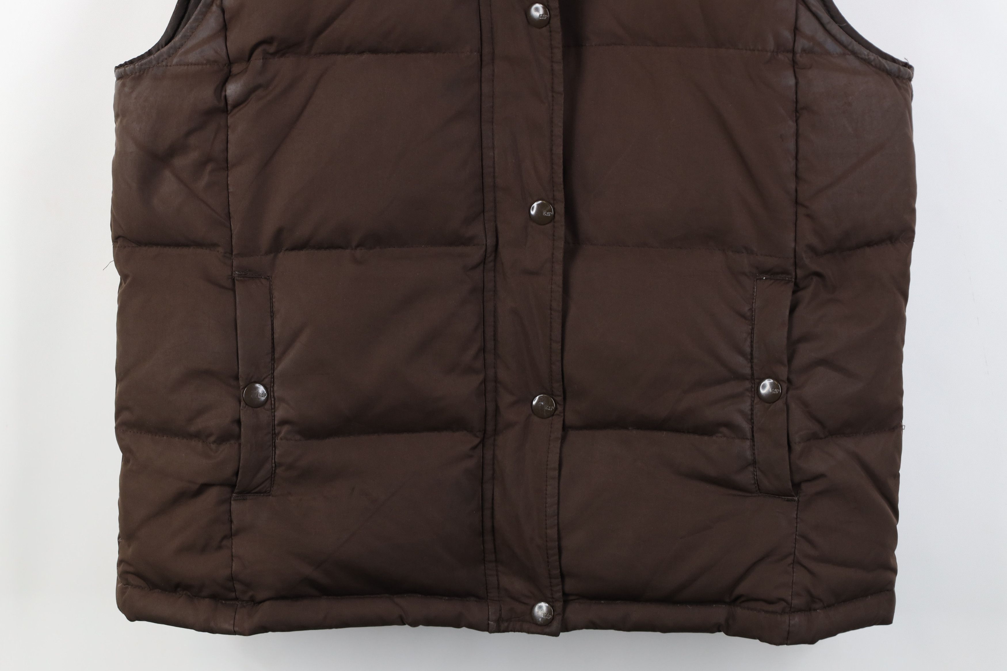 Gap Vintage Y2K Gap Duck Down Hooded Puffer Vest Jacket Brown Size M / US 6-8 / IT 42-44 - 3 Thumbnail