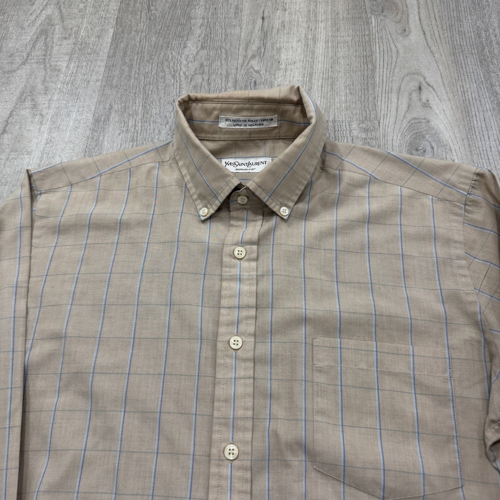 Vintage Vintage Yves Saint Laurent Button Down Shirt 15.5 34-35 Size US M / EU 48-50 / 2 - 3 Thumbnail