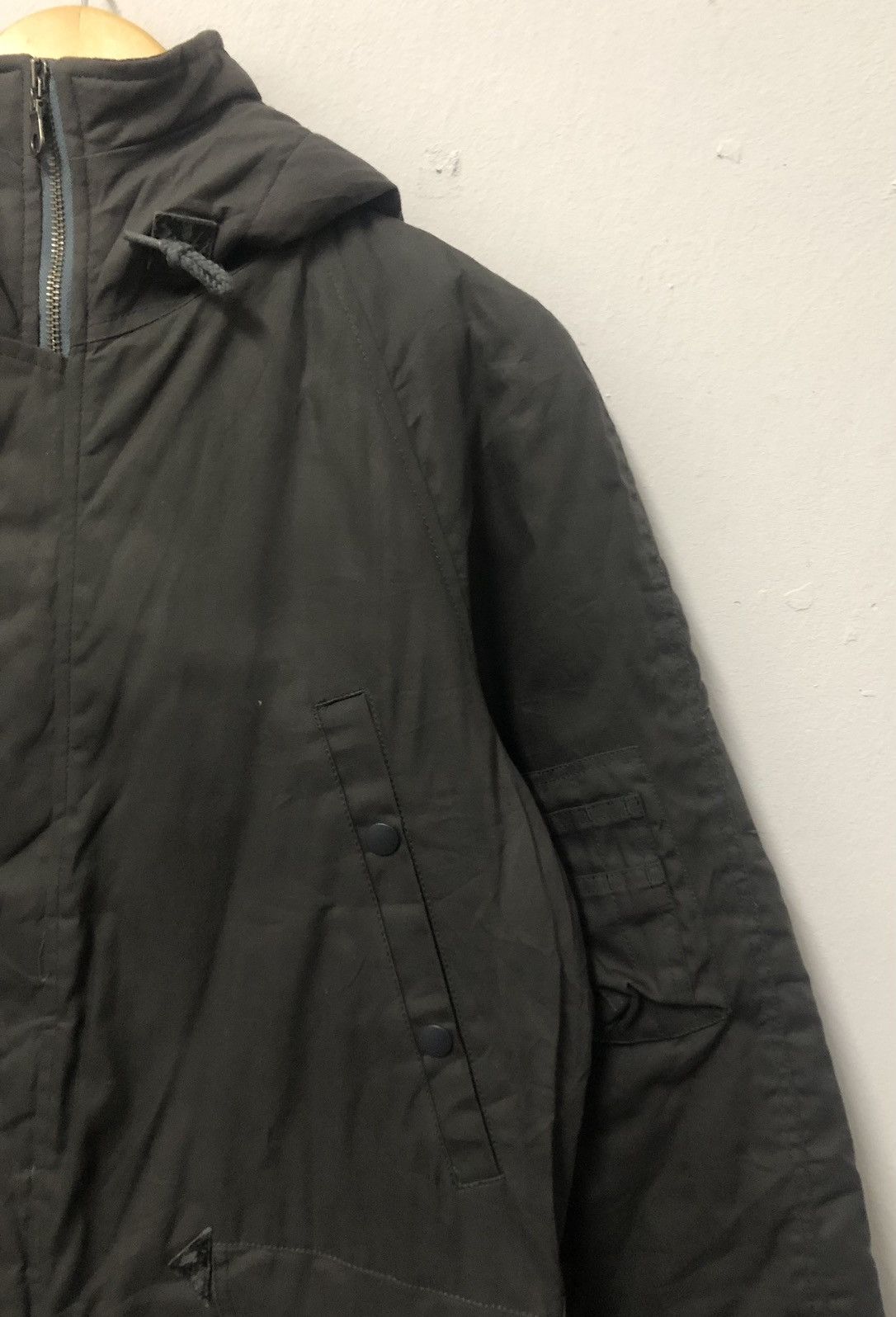 Boycott × Issey Miyake × Vintage Vintage Boycott Military Style Denim Light Jacket Hoodie Size US L / EU 52-54 / 3 - 6 Thumbnail