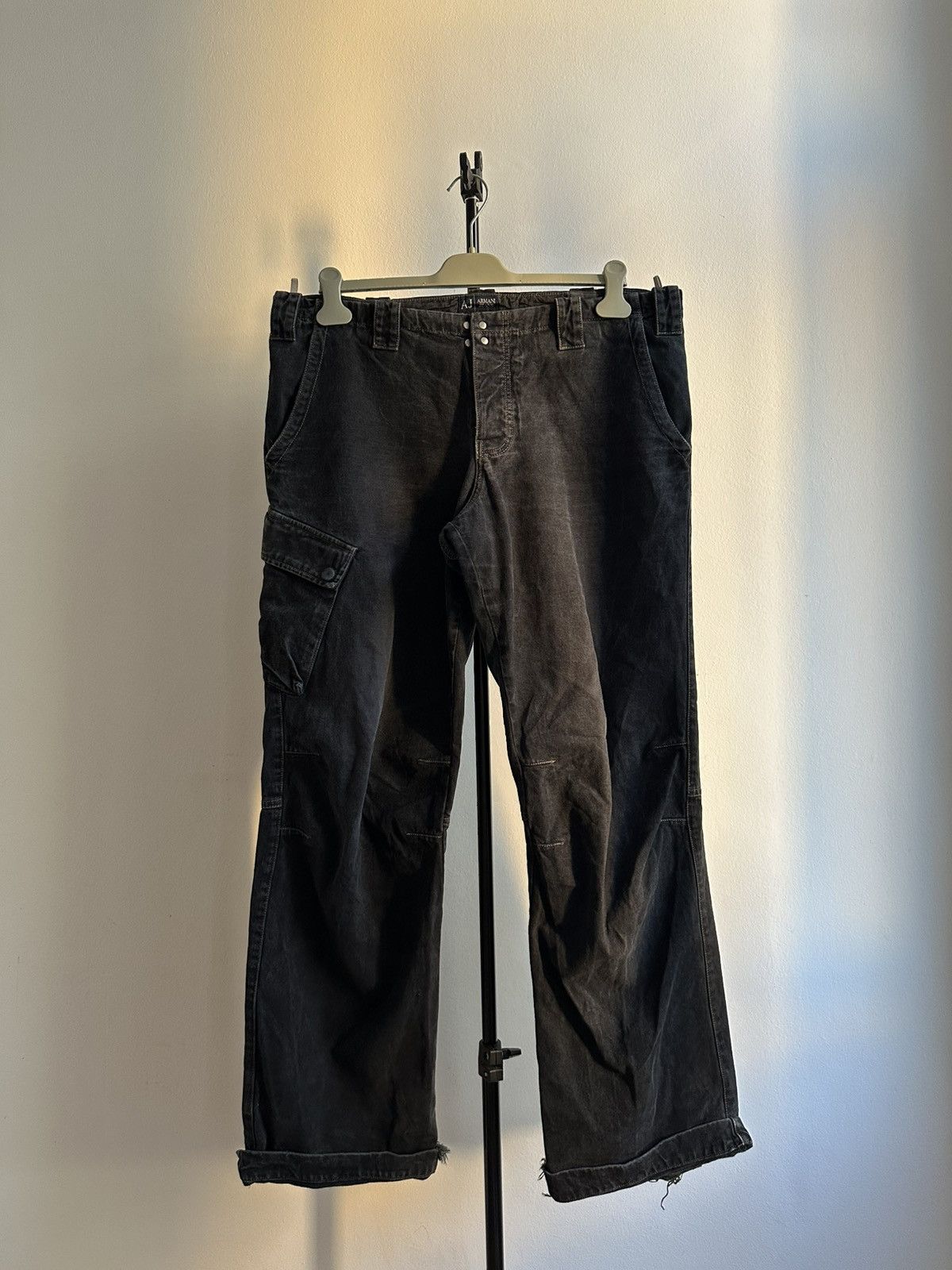 Armani Armani Jeans Fireman Archive 90s Faded Zipped Cargo Pants Size US 34 / EU 50 - 10 Thumbnail