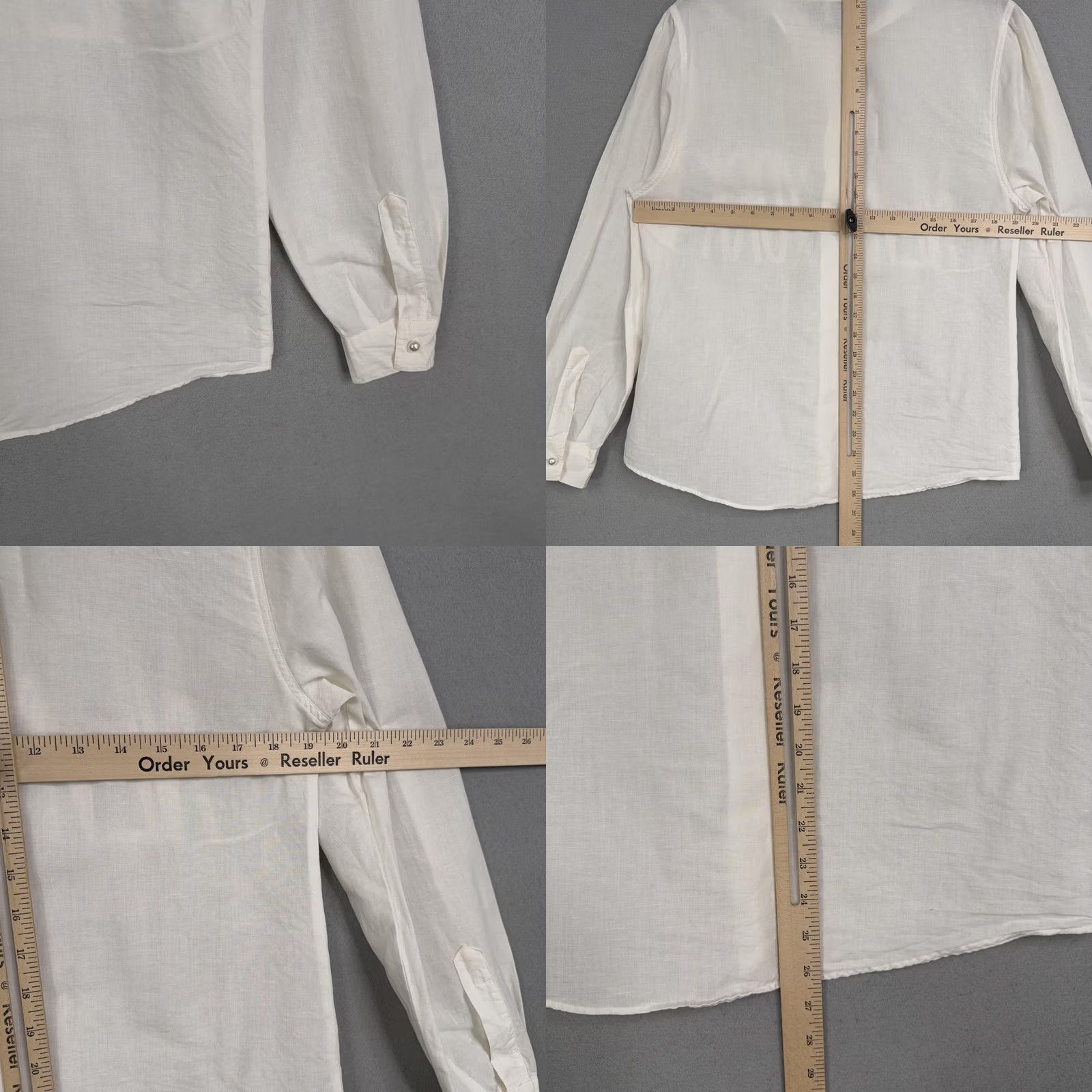 Vintage VINTAGE Otto Kern Shirt Womens 2 White Cotton Linen New York Rhinestone Top Size XS / US 0-2 / IT 36-38 - 8 Thumbnail