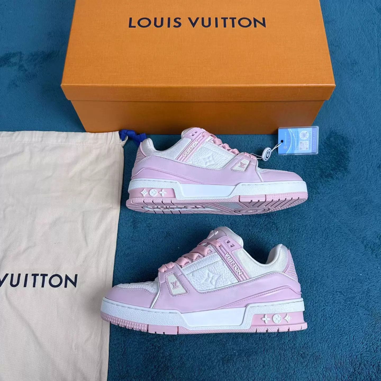Louis Vuitton LV Trainer Low Top Sneaker Rose Pink 37 Size US 6.5 / IT 36.5 - 2 Thumbnail