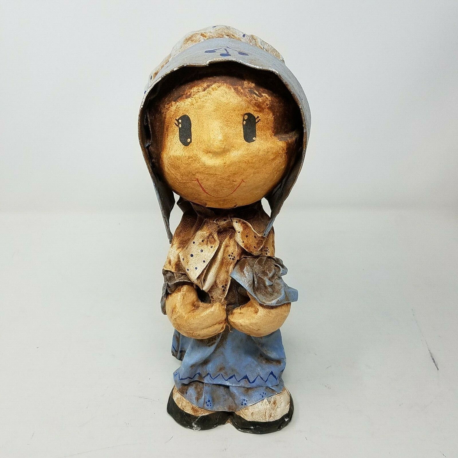 Vintage 4 Prairie Dolls Fabric Papier Mache Statues Colonial 70s Size ONE SIZE - 2 Thumbnail