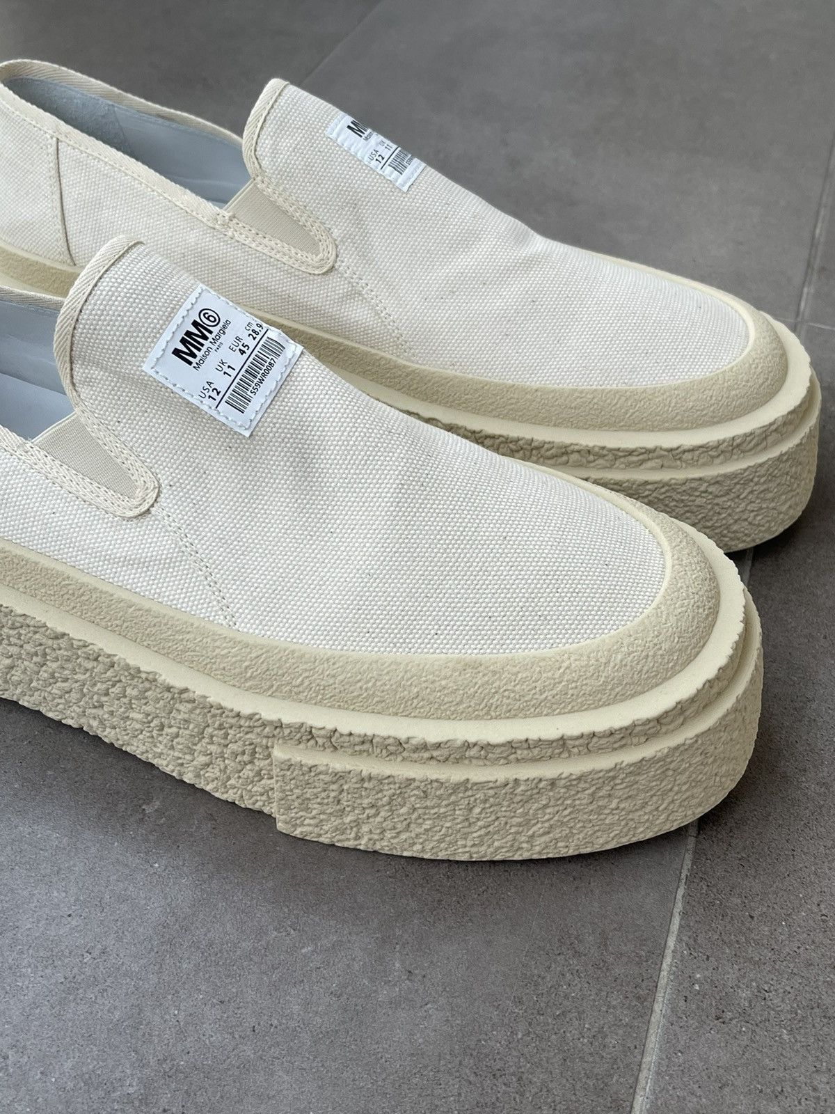 Maison Margiela !DS! SS23 Maison Margiela Logo Beige Slip Ons Size US 12 / EU 45 - 12 Thumbnail