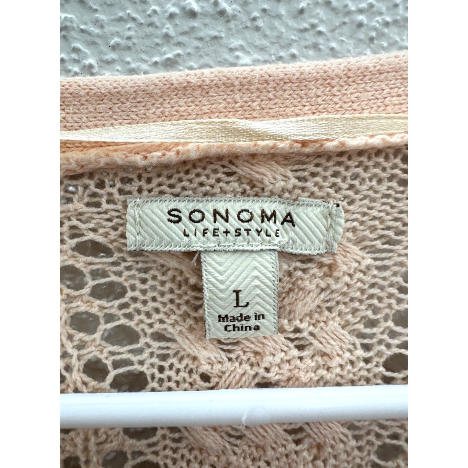 Vintage Sonoma Womens Cardigan Size Large Pink Long Sleeve Open Front Open Knit Size L / US 10 / IT 46 - 5 Thumbnail