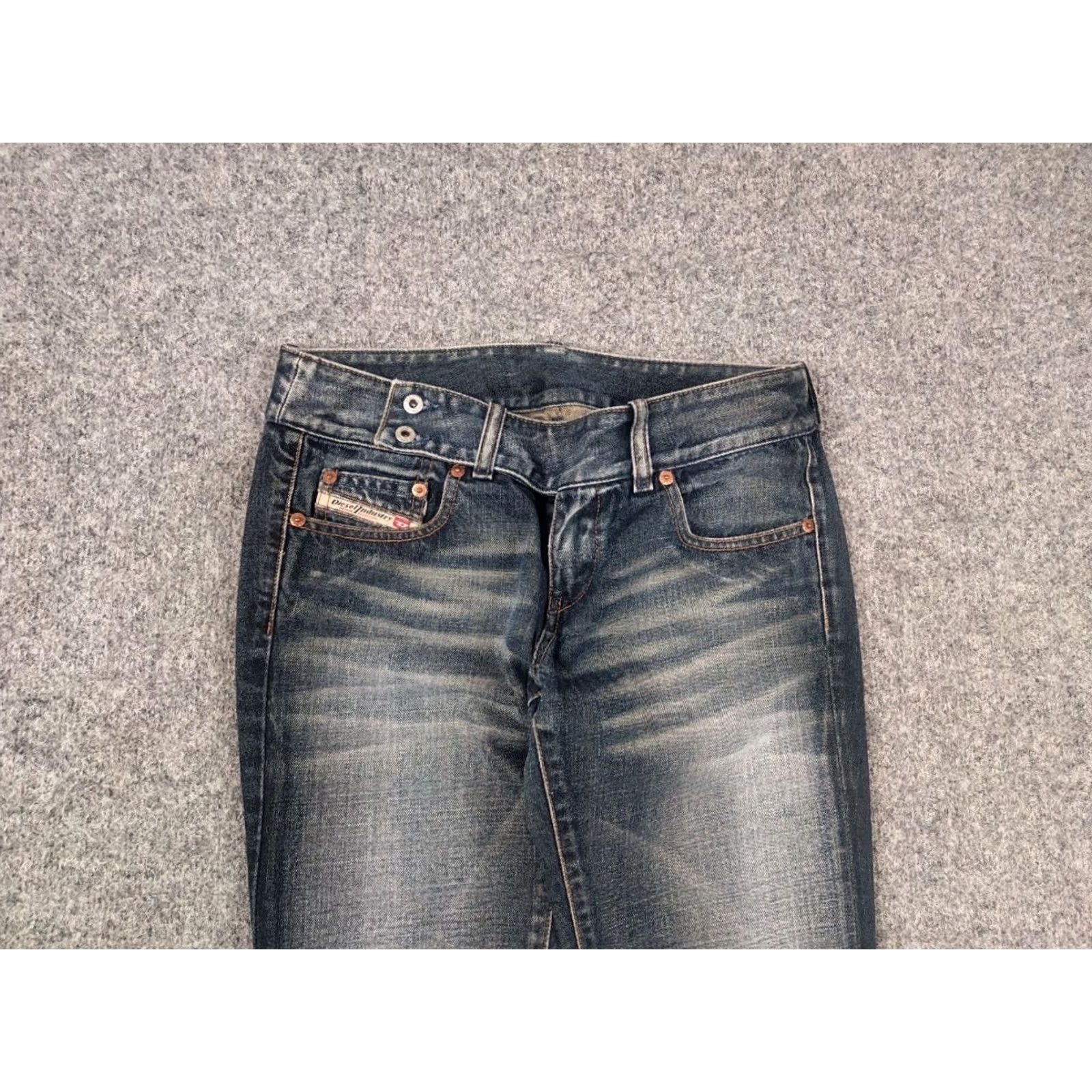 Diesel Vintage Diesel cherock jeans low Rise Belted Flared bootcut dark wash Y2K Opium Size 29" - 5 Thumbnail