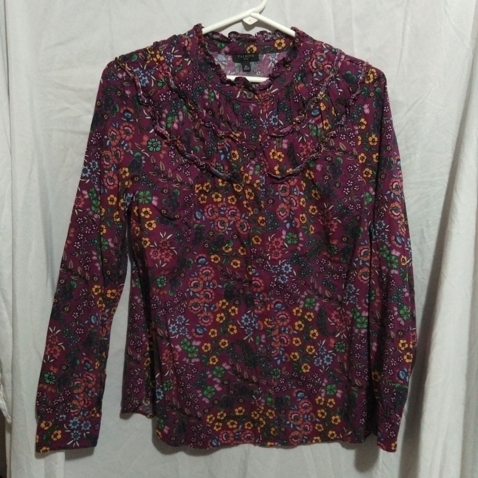 Other Talbots Petite MP Floral Long Sleeve Top Purple Colorful Size ONE SIZE - 1 Thumbnail