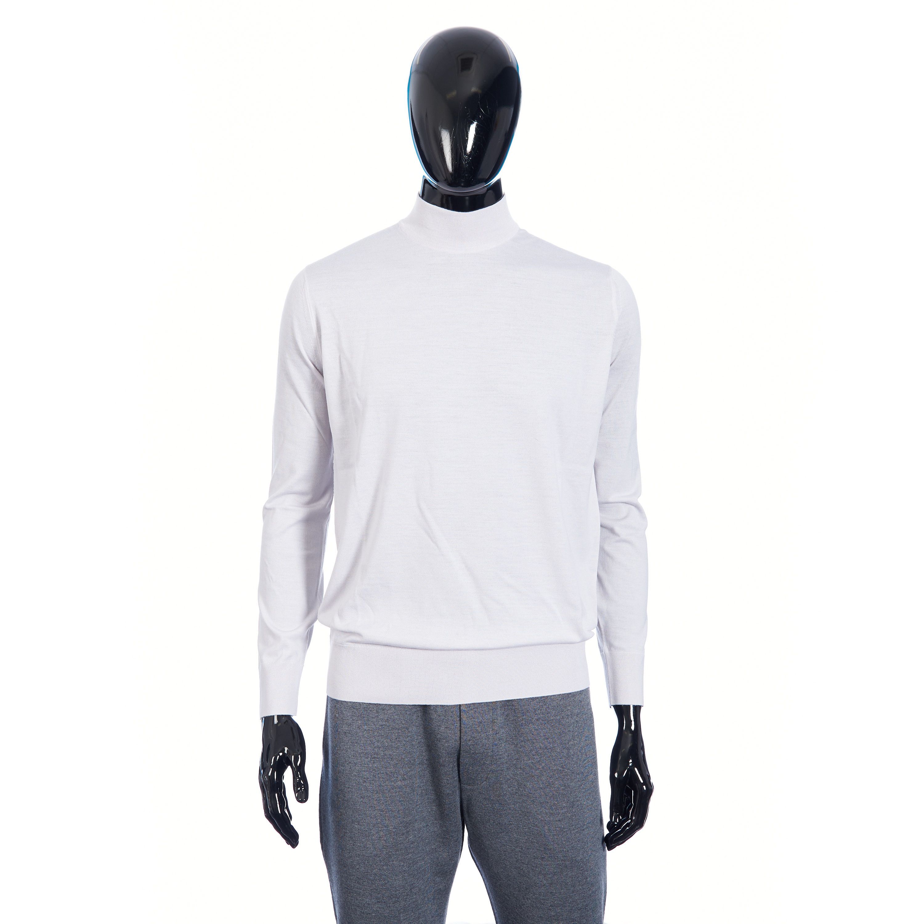 Loro Piana Lupetto Sweater Mock Neck In Ice White Wish Wool Size US M / EU 48-50 / 2 - 1 Thumbnail