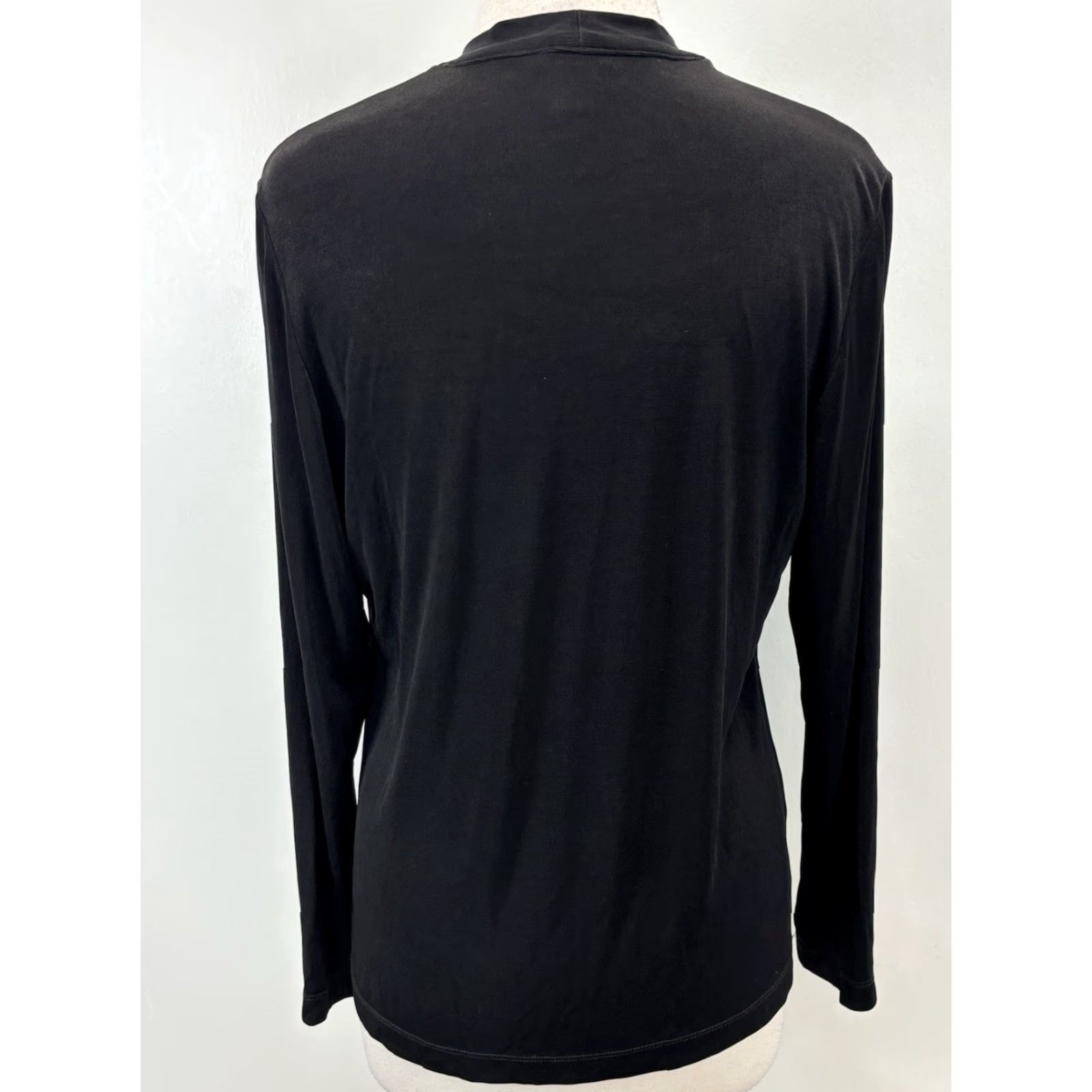 Vintage Chicos Travelers Cardigan Top Sz 1 US Medium Black Open Front Slinky Tiered Look Cardigan Women Medium Black Open Front Travel Casual Vintage: No Size M / US 6-8 / IT 42-44 - 3 Thumbnail