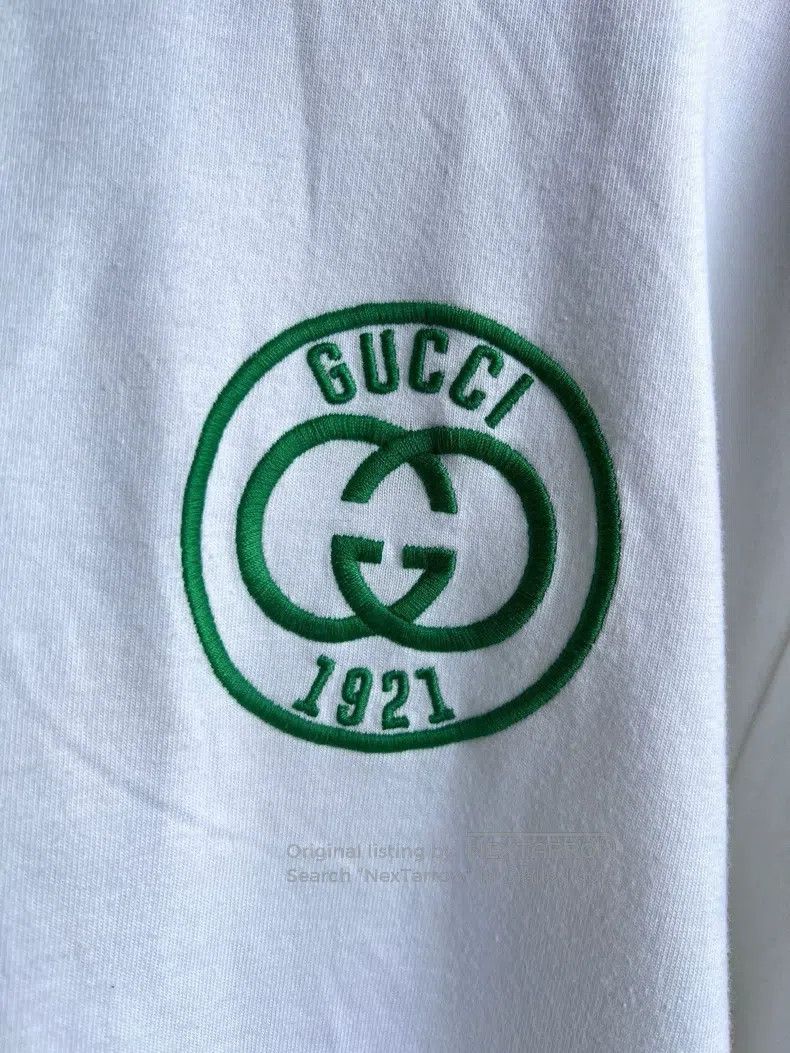 Gucci Gucci White classic double G ring embroidery logo short sl Size US L / EU 52-54 / 3 - 6 Thumbnail