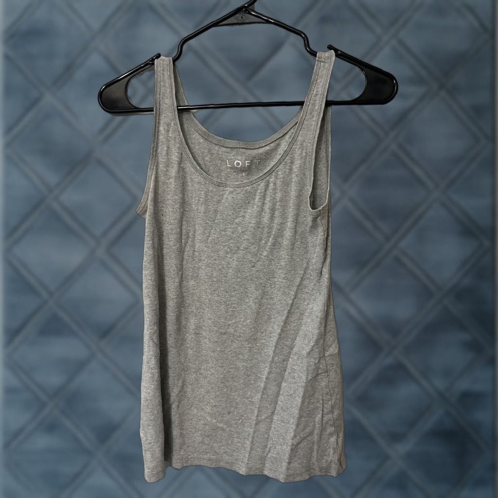 Loft VINTAGE Loft Tank Top Womens Small Gray Lightweight Strappy Sleeve Blouse Casual Classic Size S / US 4 / IT 40 - 1 Thumbnail