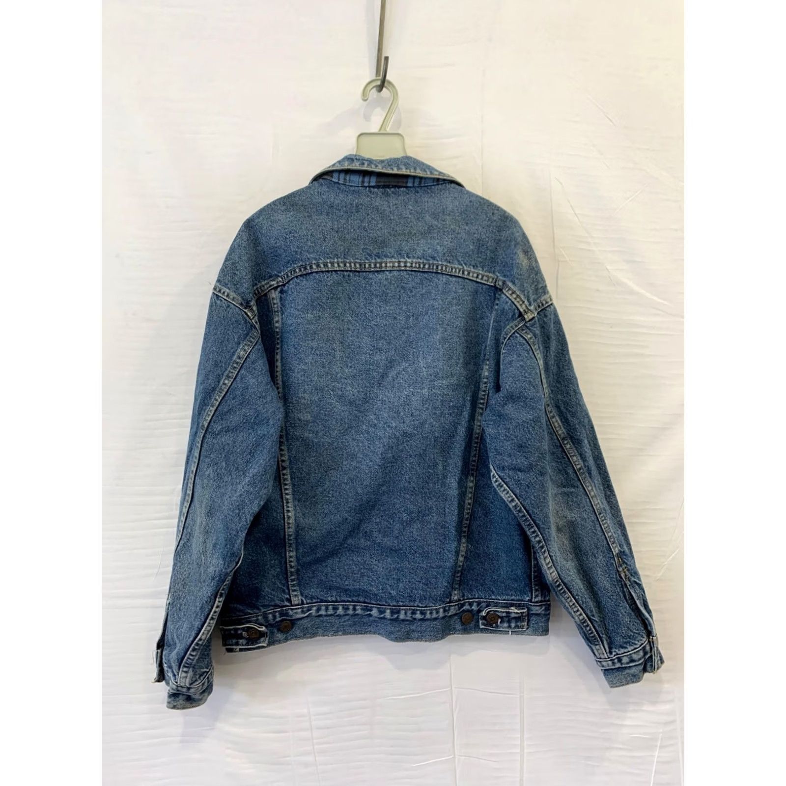 Levi's VINTAGE Levi’s Trucker Jacket Denim 70417 90s Flannel Lined Made in USA Blue M Mens Jacket Size US M / EU 48-50 / 2 - 2 Thumbnail