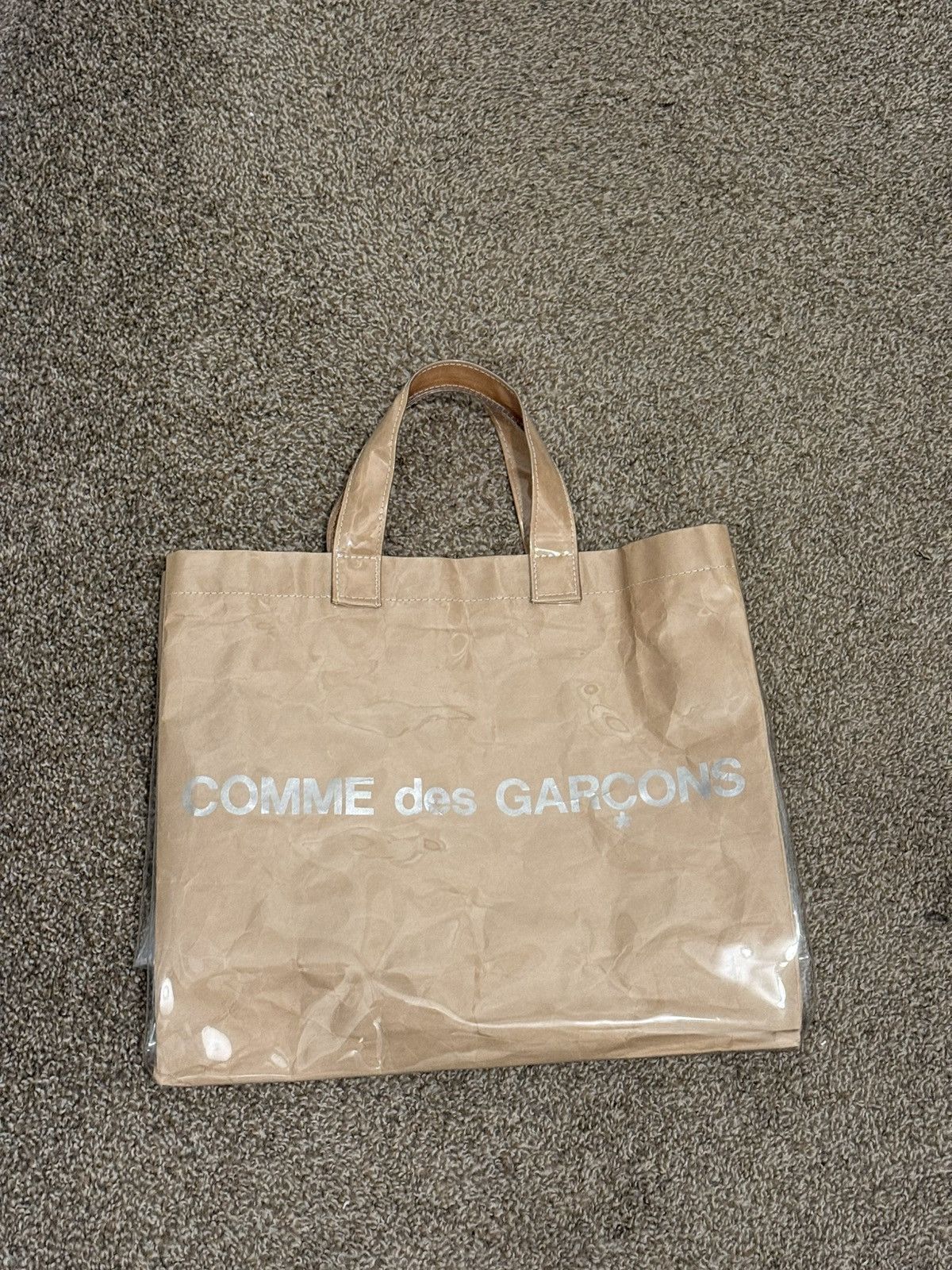 Comme Des Garcons Pvc Tote Shopping Bag in Brown, Men's