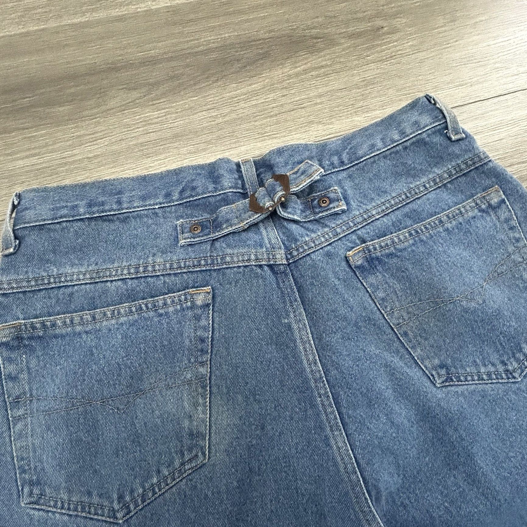 Vintage VINTAGE Venezia Buckle Back Jeans Womens 16 Wide Leg 32x31 Denim Blue High Rise Baggy Skater Mens Womens Girls Size 38" / US 16 / IT 52 - 3 Thumbnail
