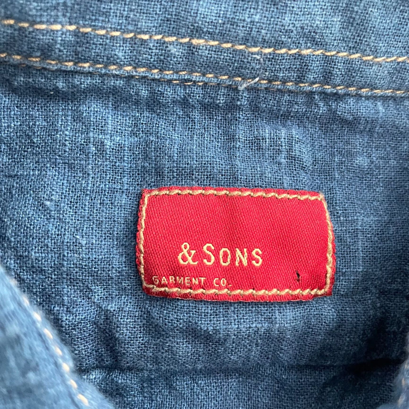 CO & Sons Garment Co Shirt Mens M Adult Medium Blue Button Up Pocket Cotton Shirt Size US M / EU 48-50 / 2 - 5 Thumbnail