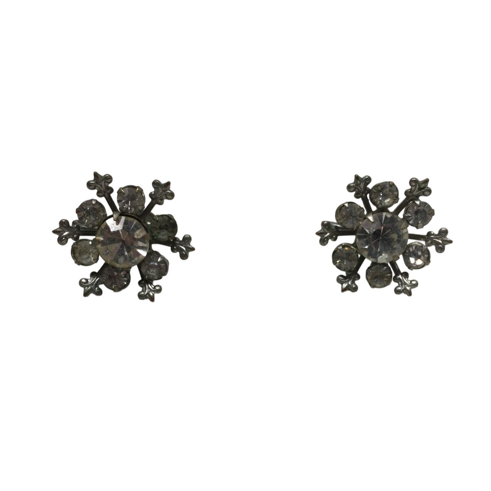Other Women's Vintage Silver Tone Snowflake Shaped Screw back earr Size ONE SIZE - 1 Thumbnail