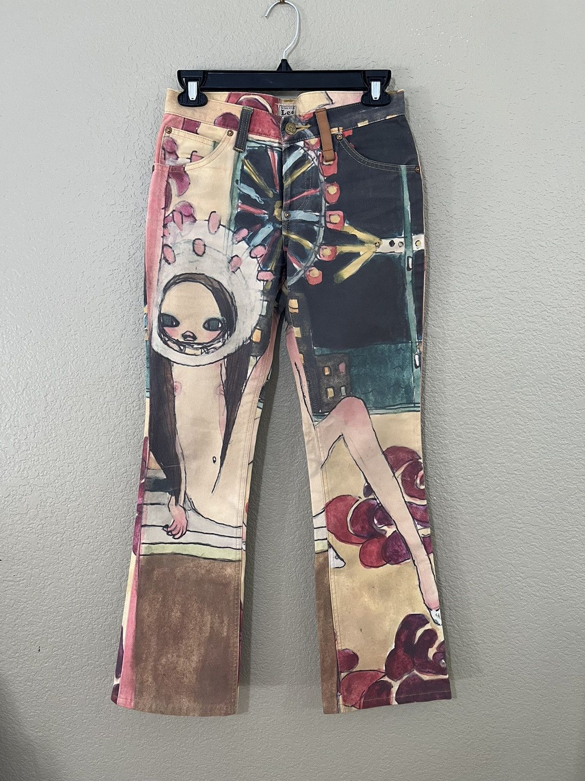 Lee Aya Takano X Lee 2003 All Over Print Denim Jeans Size 28" / US 6 / IT 42 - 1 Thumbnail