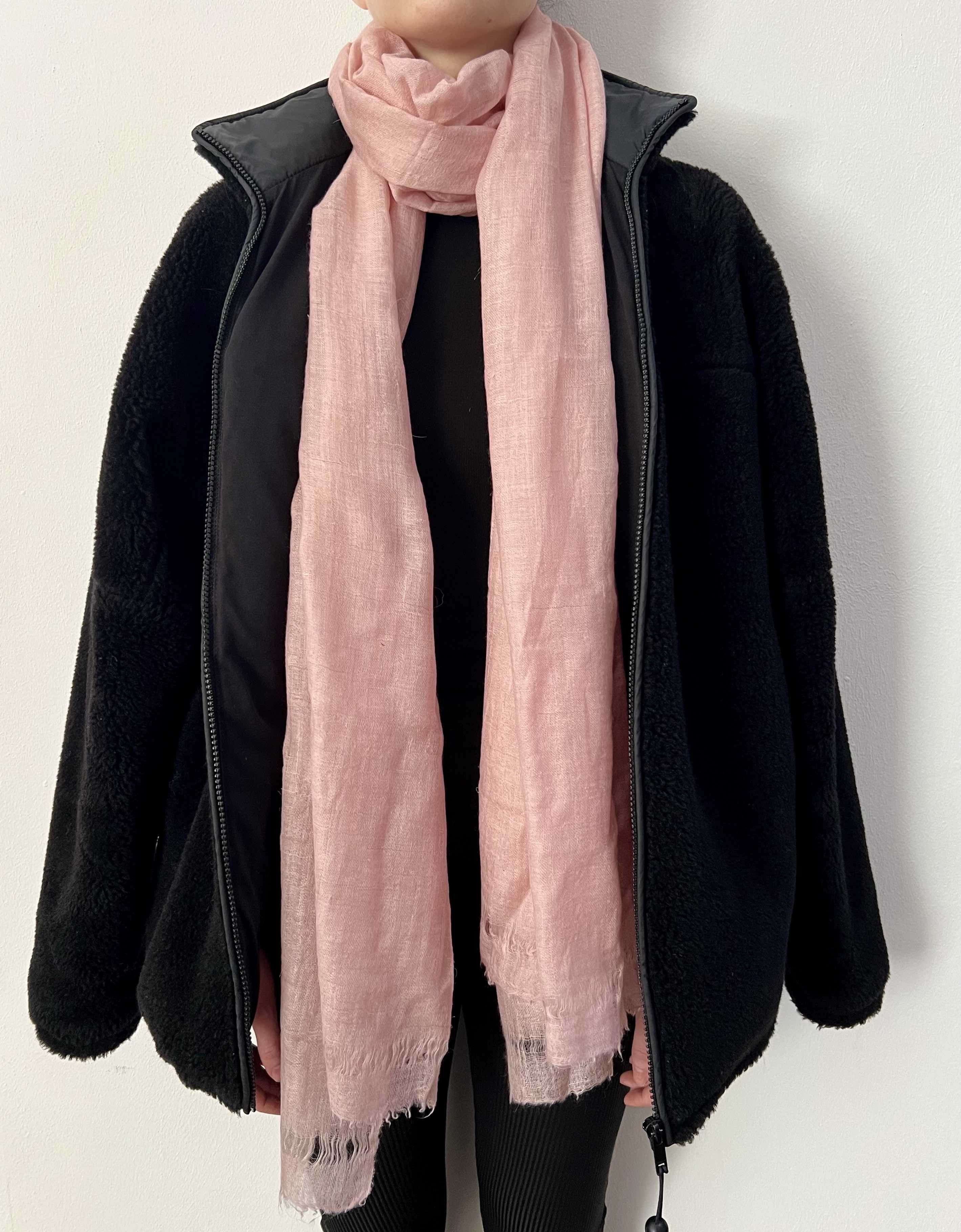Designer Rajesh Pratap Singh Pale Pink Light Cashmere Scarf Size ONE SIZE - 6 Thumbnail
