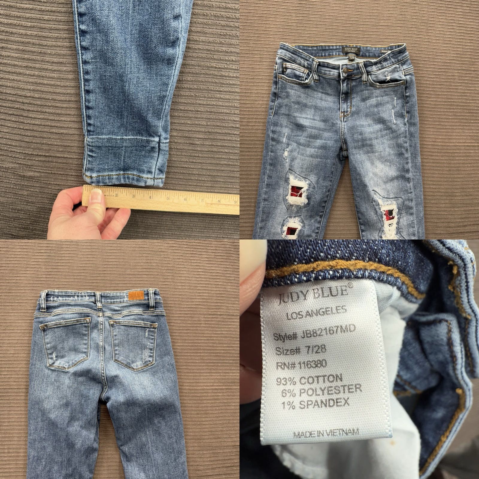 Vintage Judy Blue Jeans Women 7/28 Blue Cotton Mid Rise Skinny Fit Stretch Designer Jeans Size 28" / US 6 / IT 42 - 8 Thumbnail