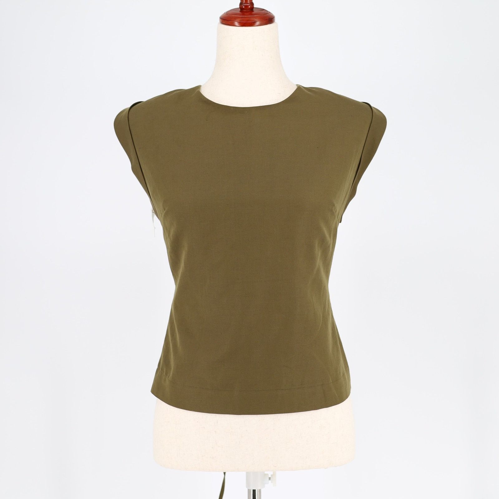 Frame Frame Women Green Linen Lace Back Sleeveless Top Size S Size S / US 4 / IT 40 - 3 Thumbnail