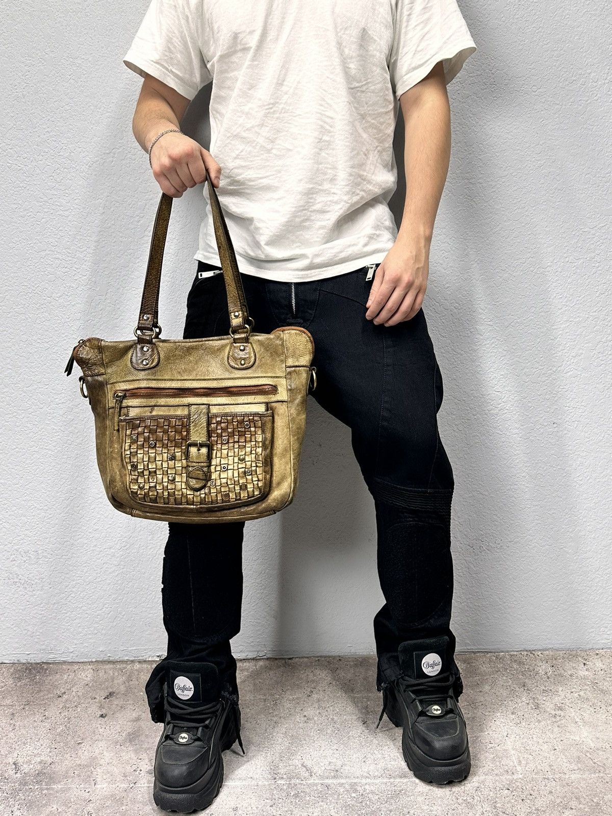 A.S.98 Vintage AS 98 Metal Zip Design Leather Bag Dolce Gabbana GOA Size ONE SIZE - 4 Thumbnail