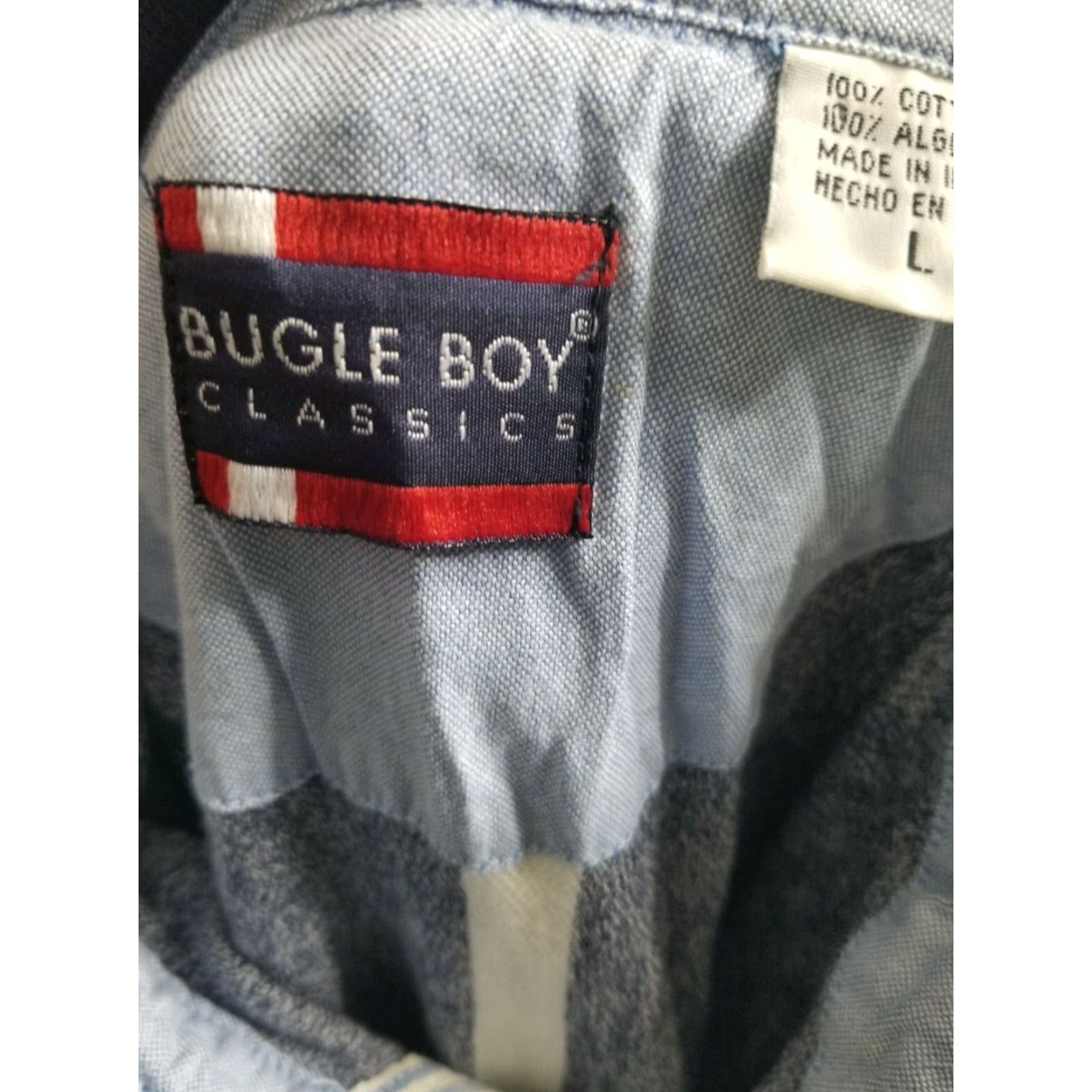 Bugle Boy VINTAGE Bugle Boy Polo Mens L Striped Polo Blue Green White 90s Casual Shirt Size US L / EU 52-54 / 3 - 4 Thumbnail
