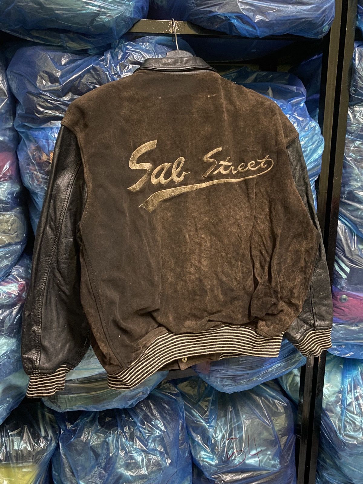 Japanese Brand Vintage SAB STREET Brown Suede Leather Varsity Jacket Snap Size US L / EU 52-54 / 3 - 8 Thumbnail