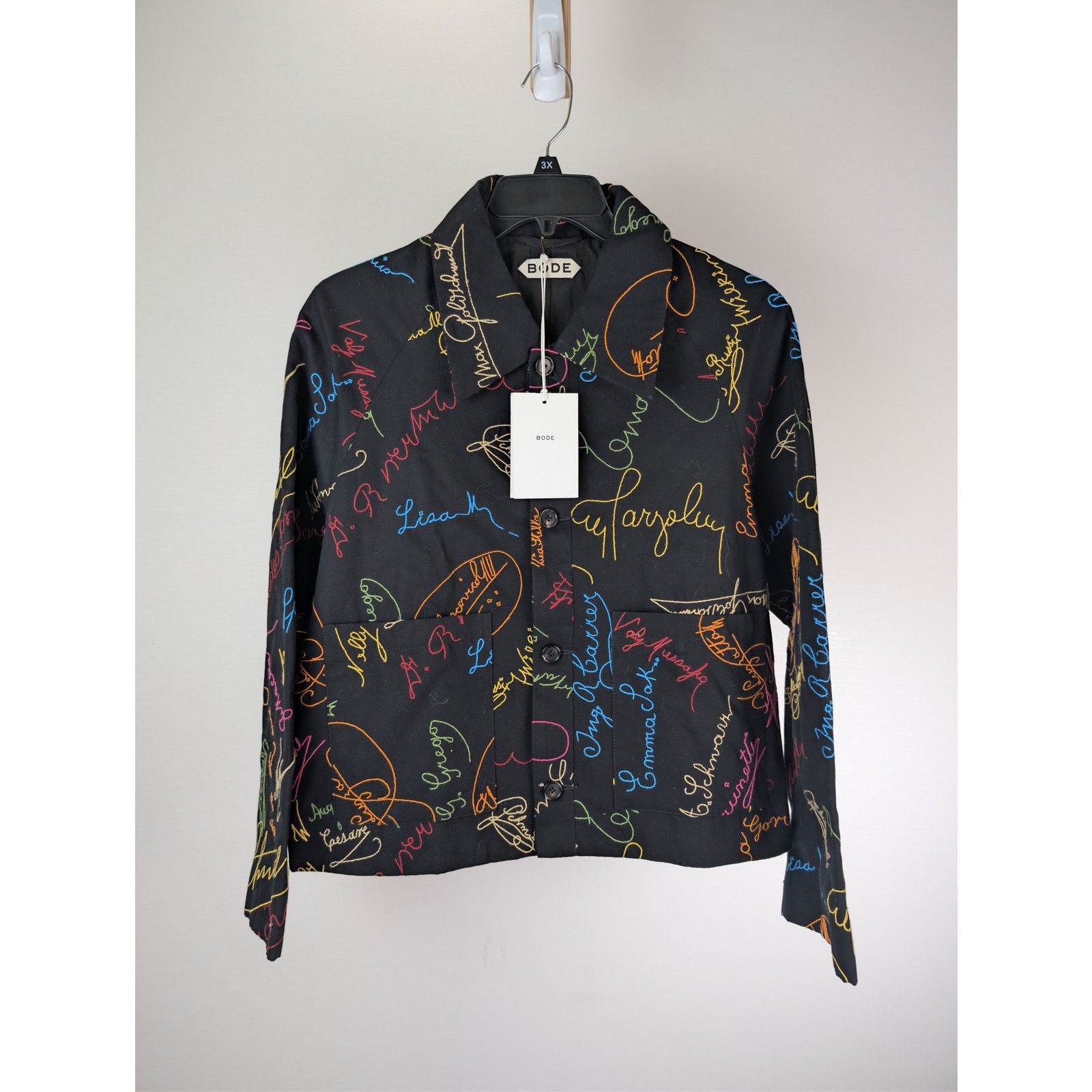 Bode o1rshd1 Signature Scrawl Coat in Black/Multicolor Size US M / EU 48-50 / 2 - 2 Thumbnail