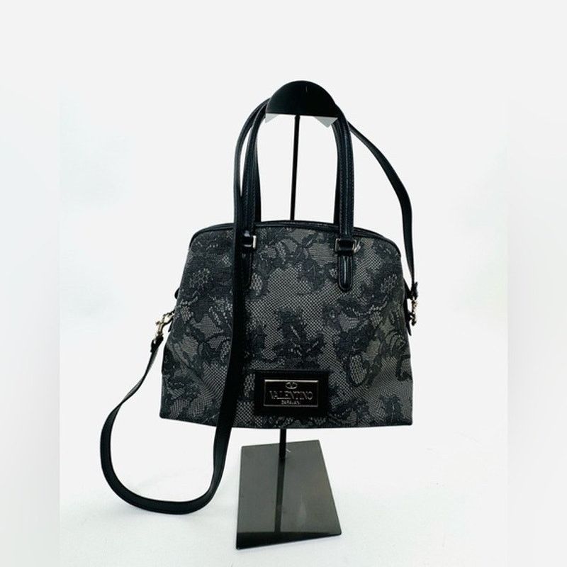 Valentino Valentino Garavani Black Lace Top Handle Bag Size ONE SIZE - 2 Thumbnail