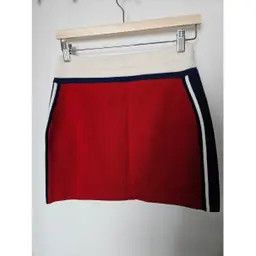 Celine o1bcso1str0225 2AE08245T Mini Skirt in Red & Navy Blue Size 25" / US 0 / IT 36 - 3 Thumbnail