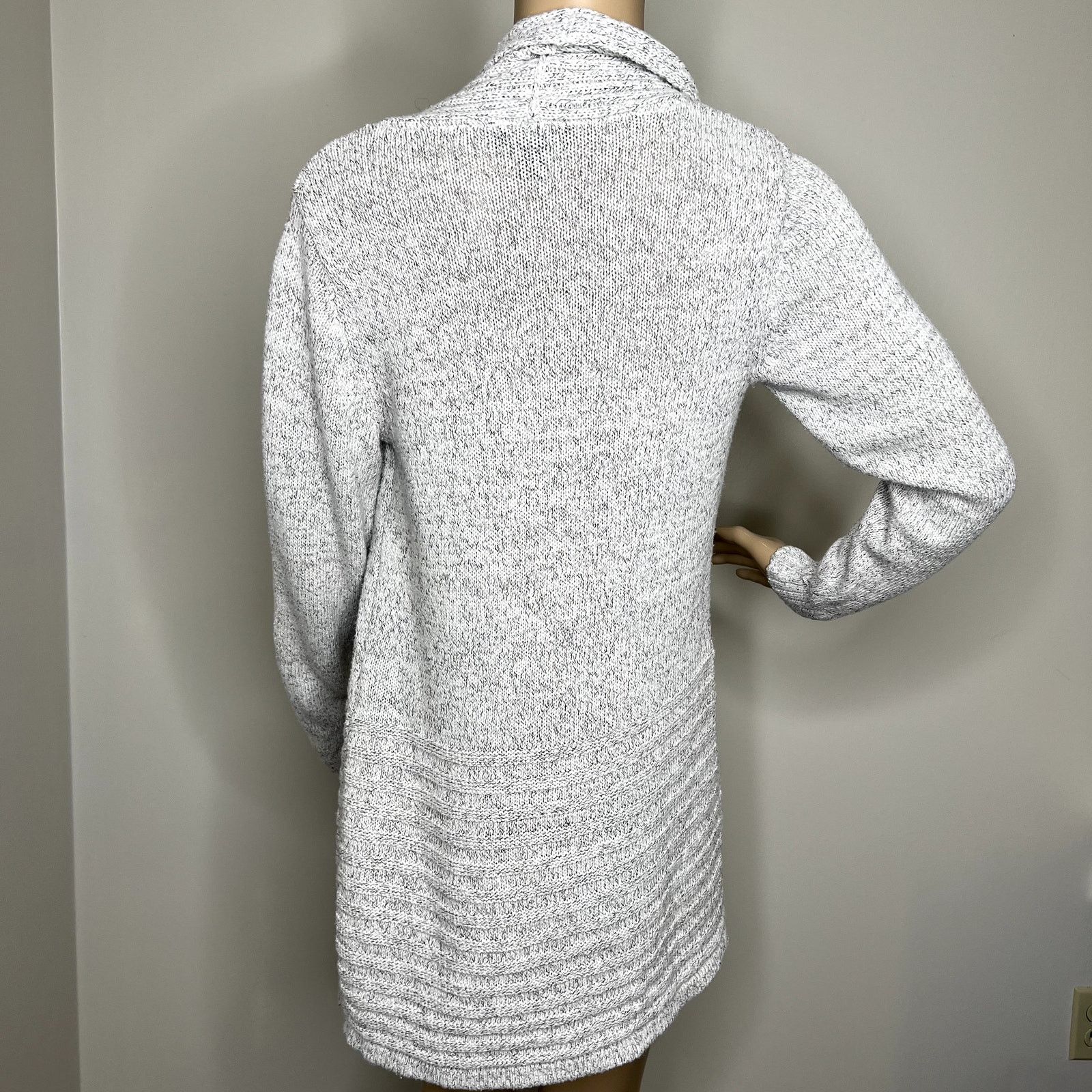 Other AB Studio Gray Open Front Knit Cardigan Sweater Size S / US 4 / IT 40 - 3 Thumbnail
