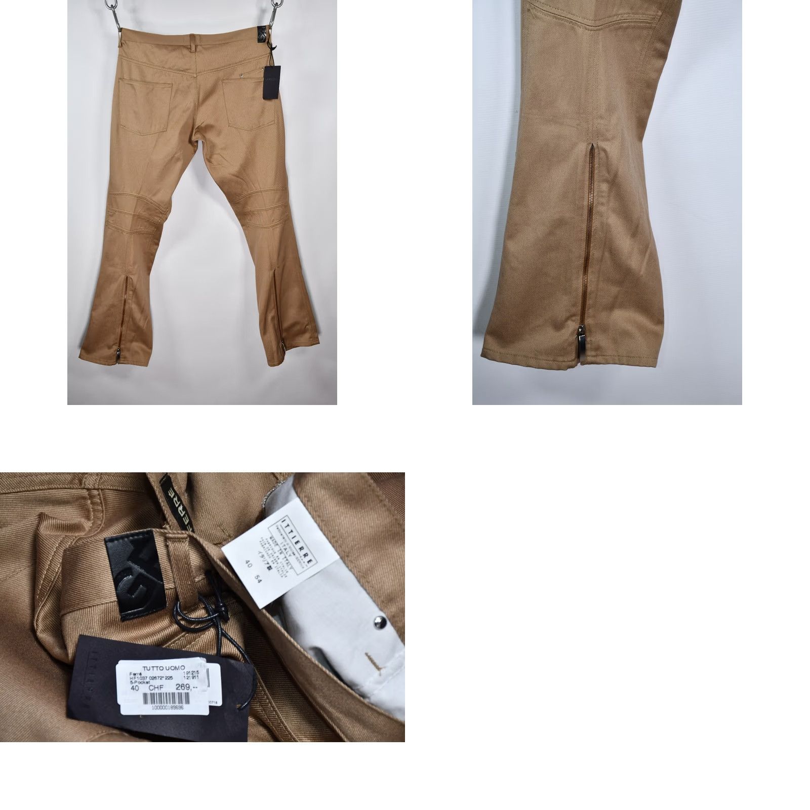 Vintage GF FERRE Pants Men Wide-Leg 5-Pocket Zip Detalis Size 40 Beige Vintage? No Size US 40 / EU 56 - 8 Thumbnail
