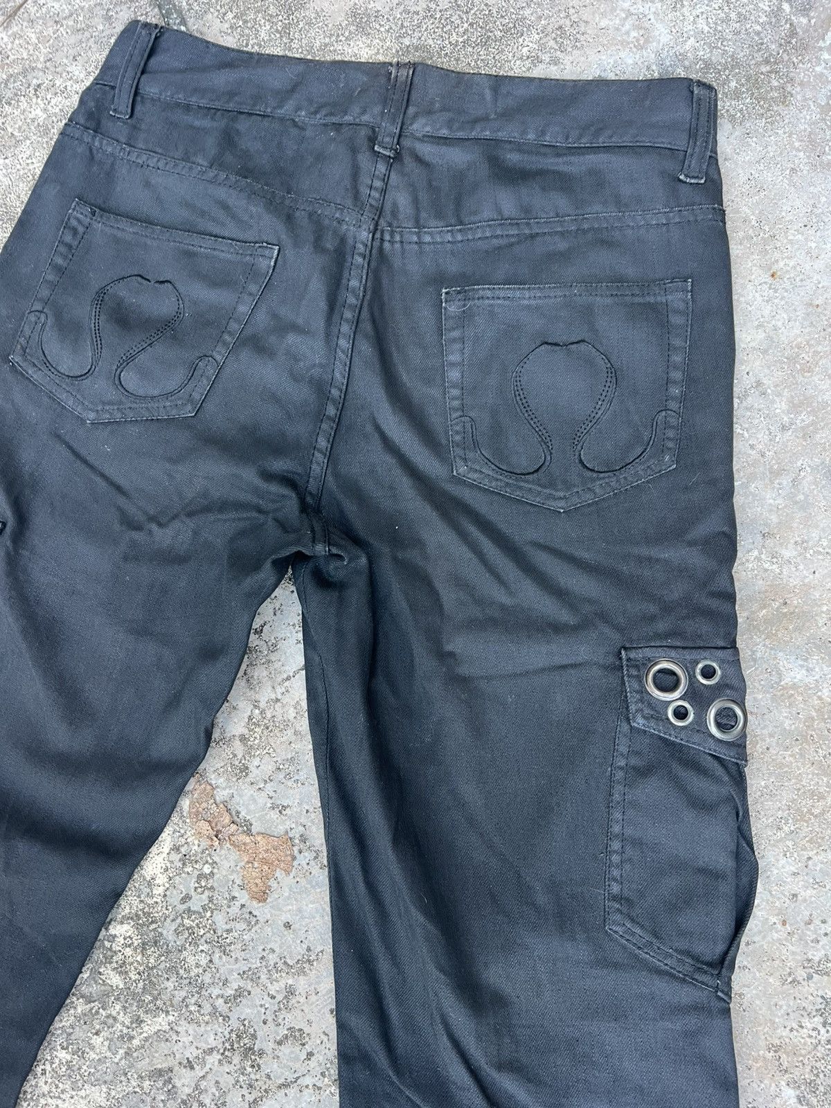CIVARIZE × If Six Was Nine × KMRii Y2K Civarize Black Flare Cyberpunk Wax Denim Size US 30 / EU 46 - 9 Thumbnail