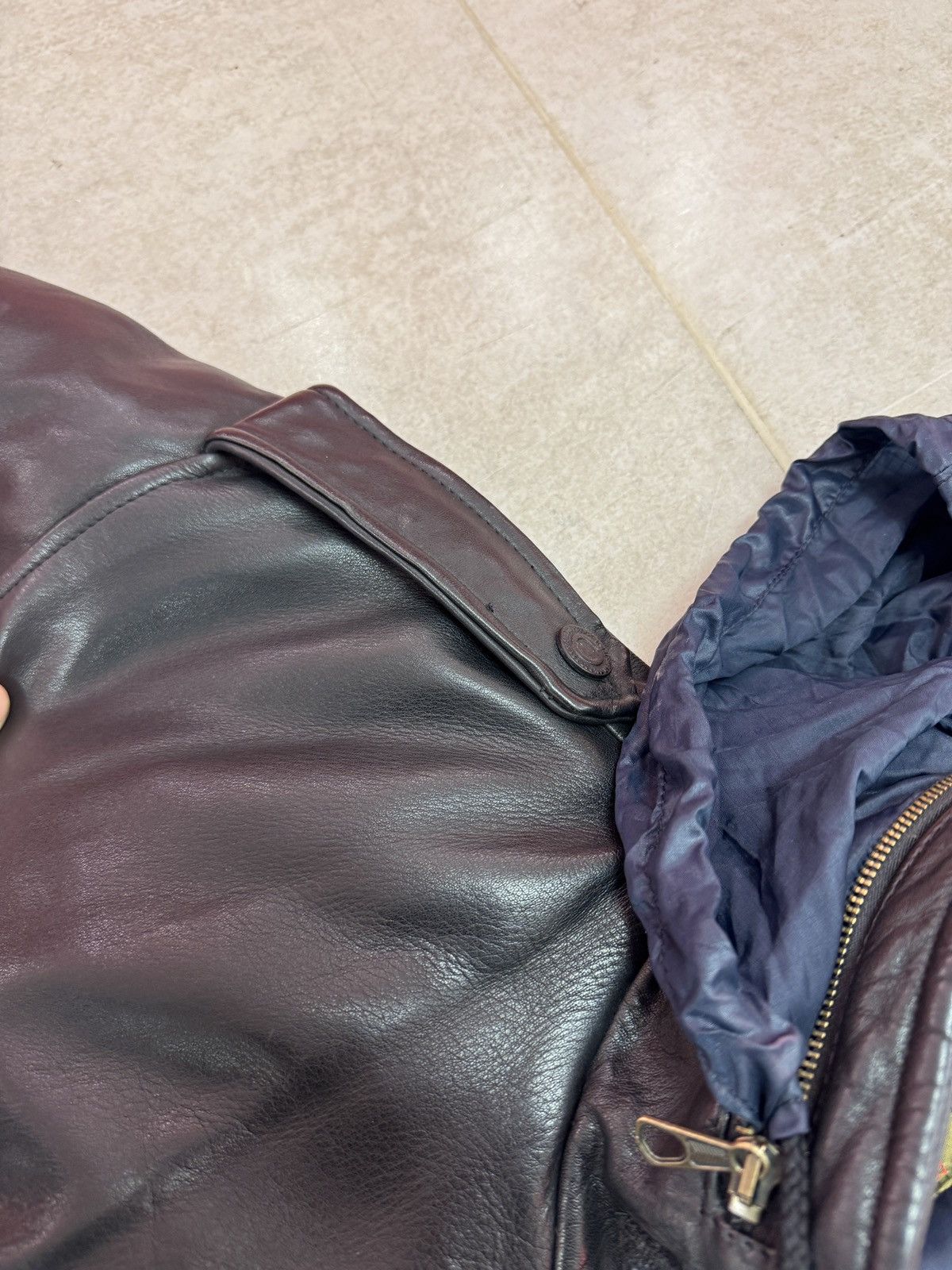 Boneville goose down leather flight jacket