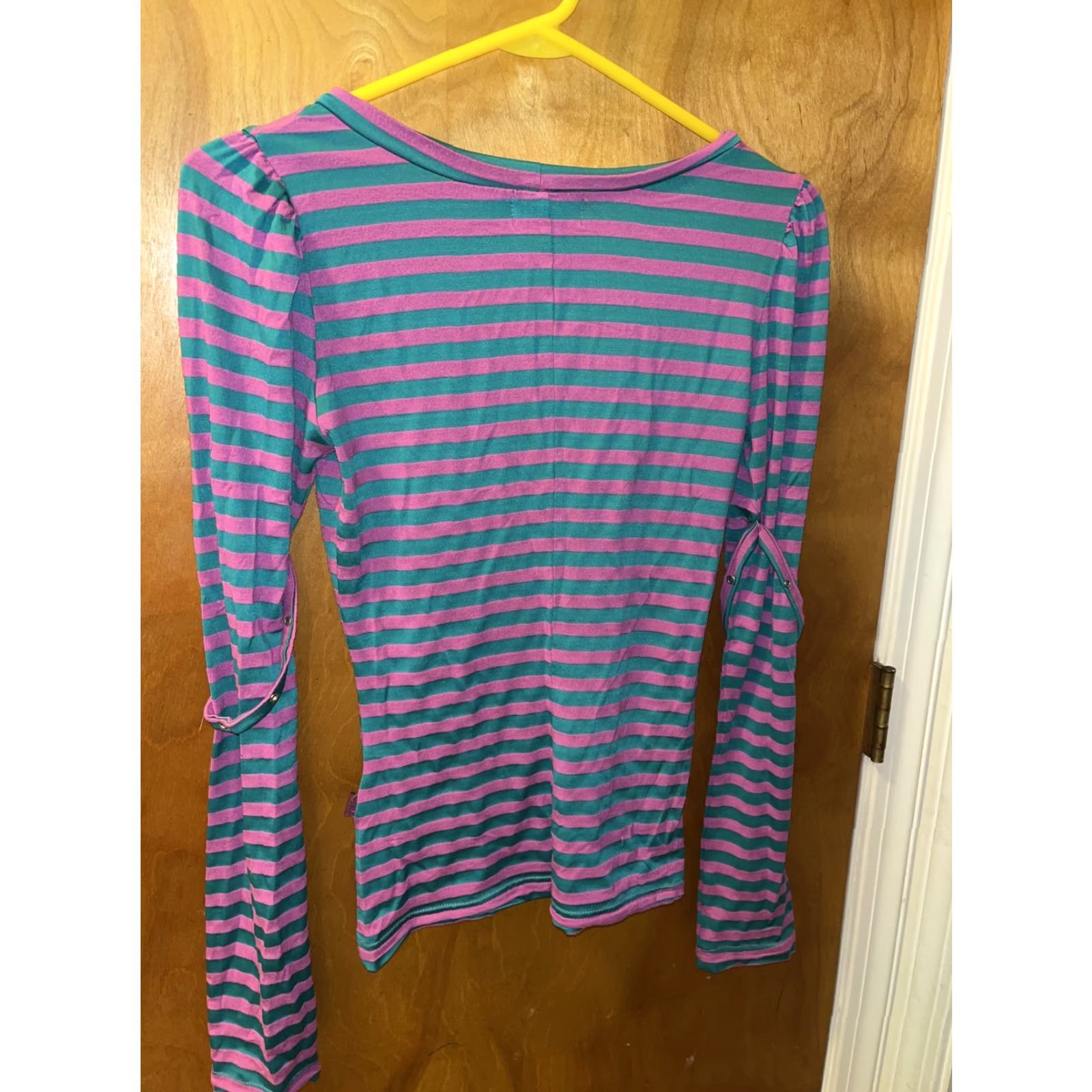Tripp NYC TRIPP NYC Y2K Blouse Women XS Multicolor Striped V-Neck Long Sleeve Puffy Sleeves Casual Festival Size XS / US 0-2 / IT 36-38 - 5 Thumbnail