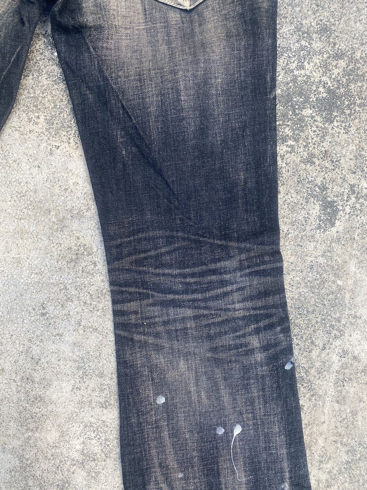 If Six Was Nine × Japanese Brand Flare Jeans Varosh Honeycomb Mud Painted Bootcut Size US 32 / EU 48 - 19 Thumbnail