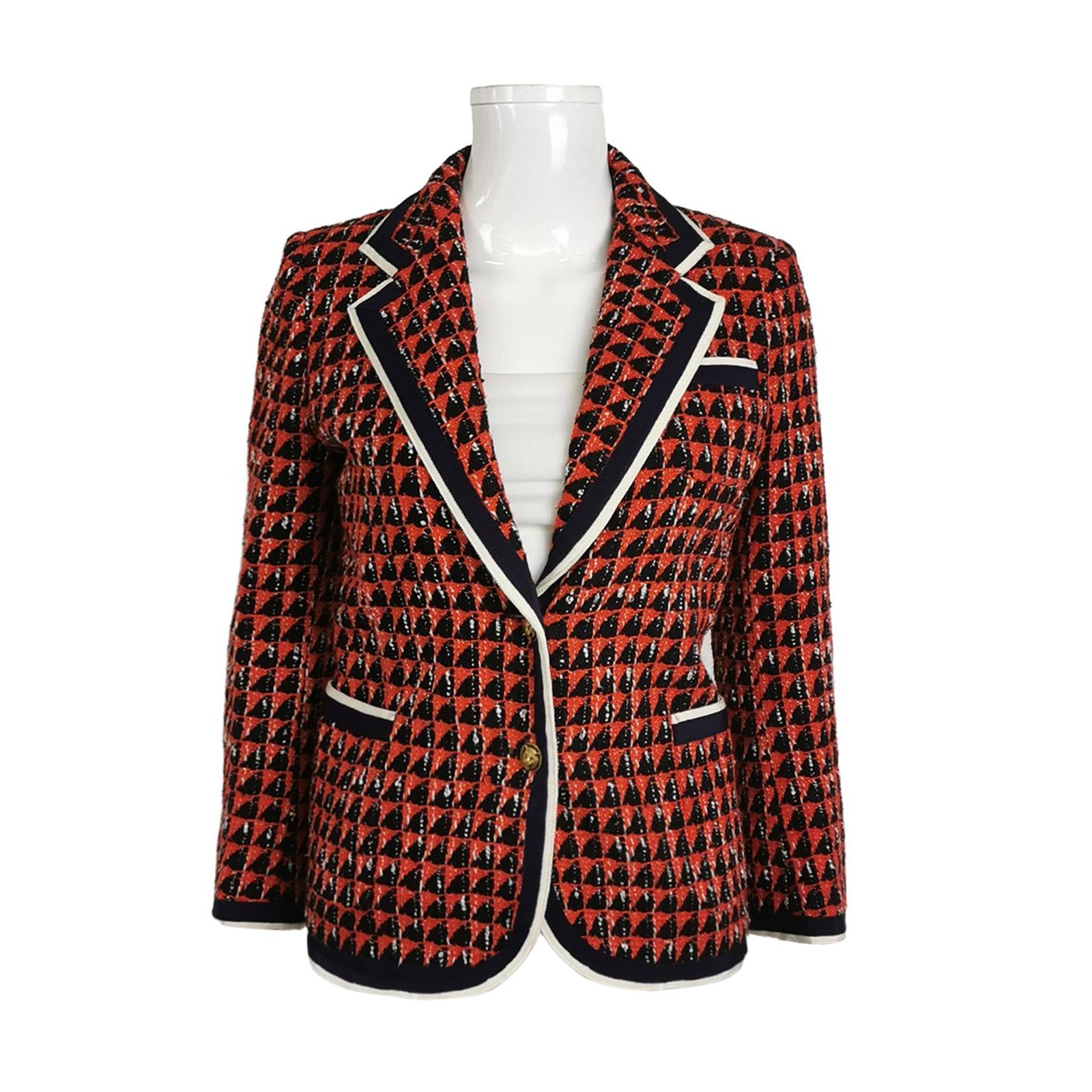 Gucci Gucci XS Check Pattern Single-Breasted Blazer Size XS / US 0-2 / IT 36-38 - 1 Thumbnail