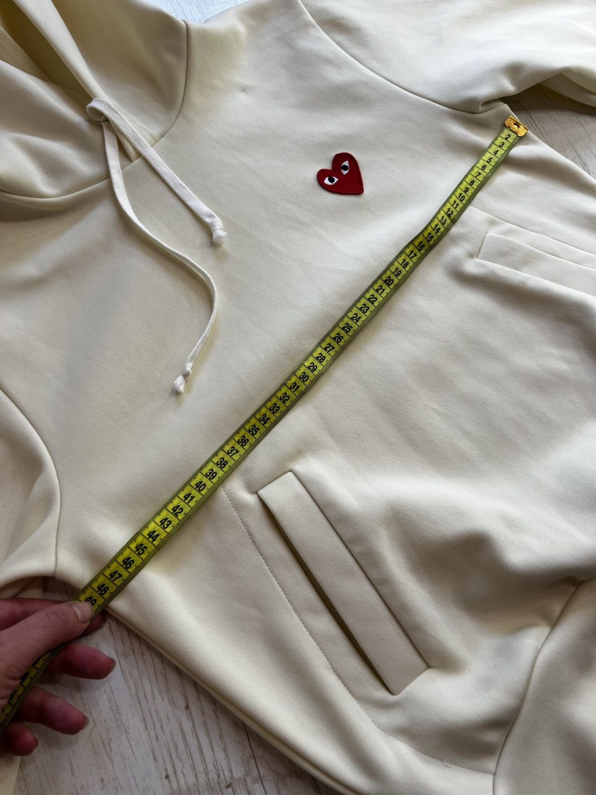 Comme des Garcons Comme Des Garçons Play Yellow Embroidered Logo Hoodie Size M Size M / US 6-8 / IT 42-44 - 14 Thumbnail