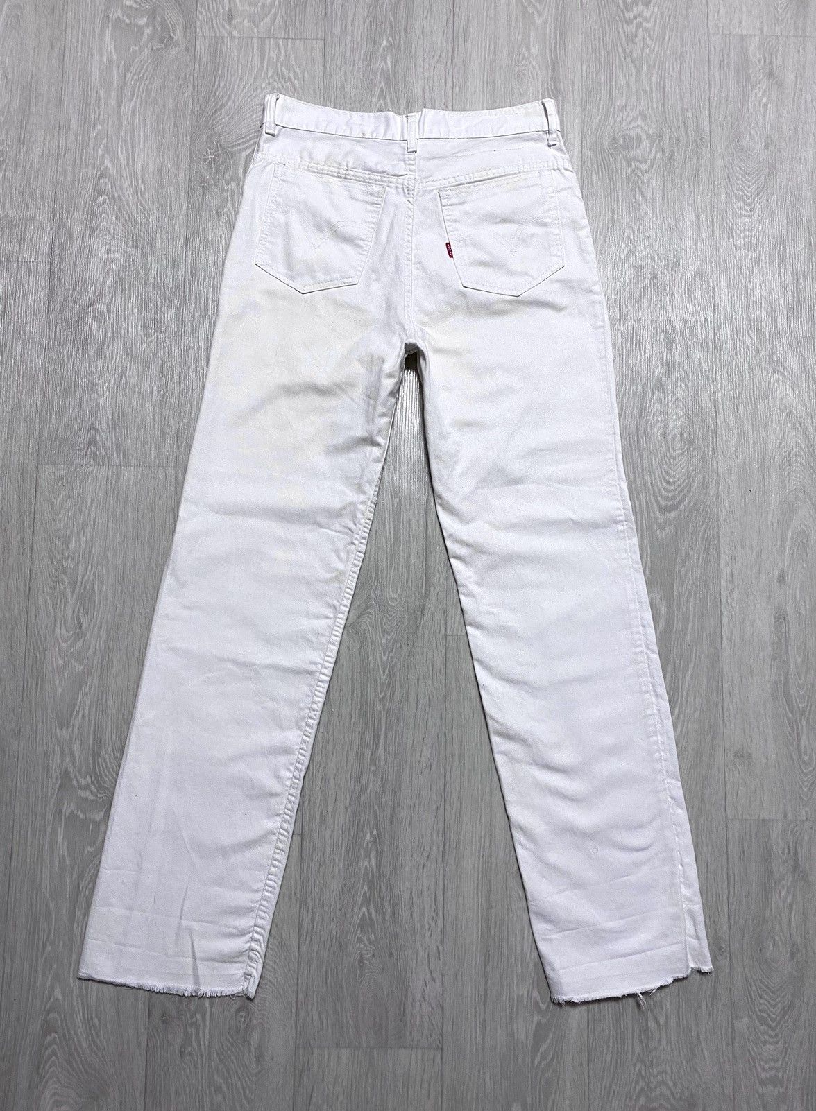 Levi's Vintage Clothing Deadstock Archival 50’s-60’s Levis White Fringed Jeans Denim Size 28" / US 6 / IT 42 - 20 Thumbnail