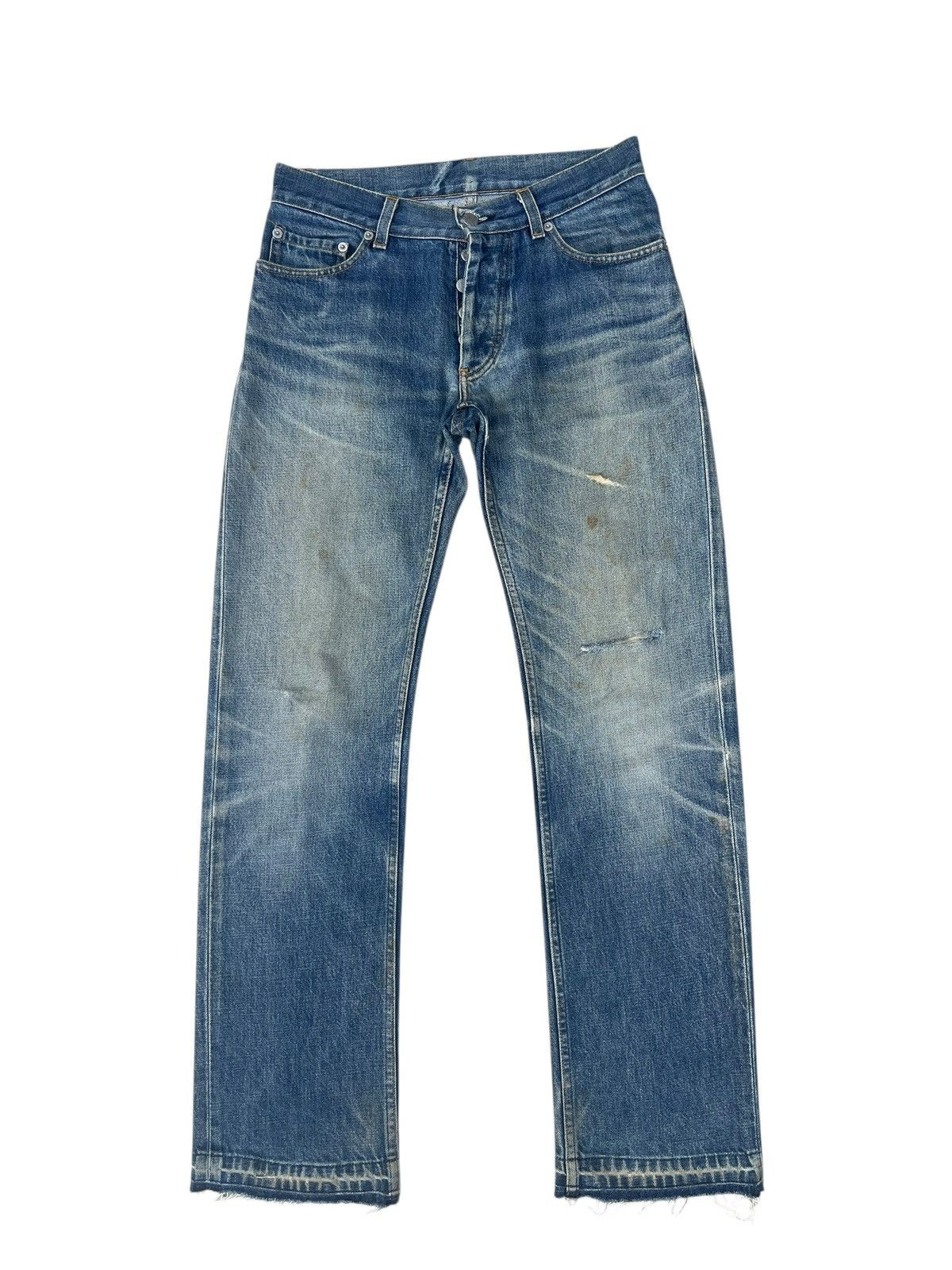 Helmut Lang Vintage Helmut Lang GLJeans Aging Distress Mud Denim Jeans Size US 29 - 1 Thumbnail
