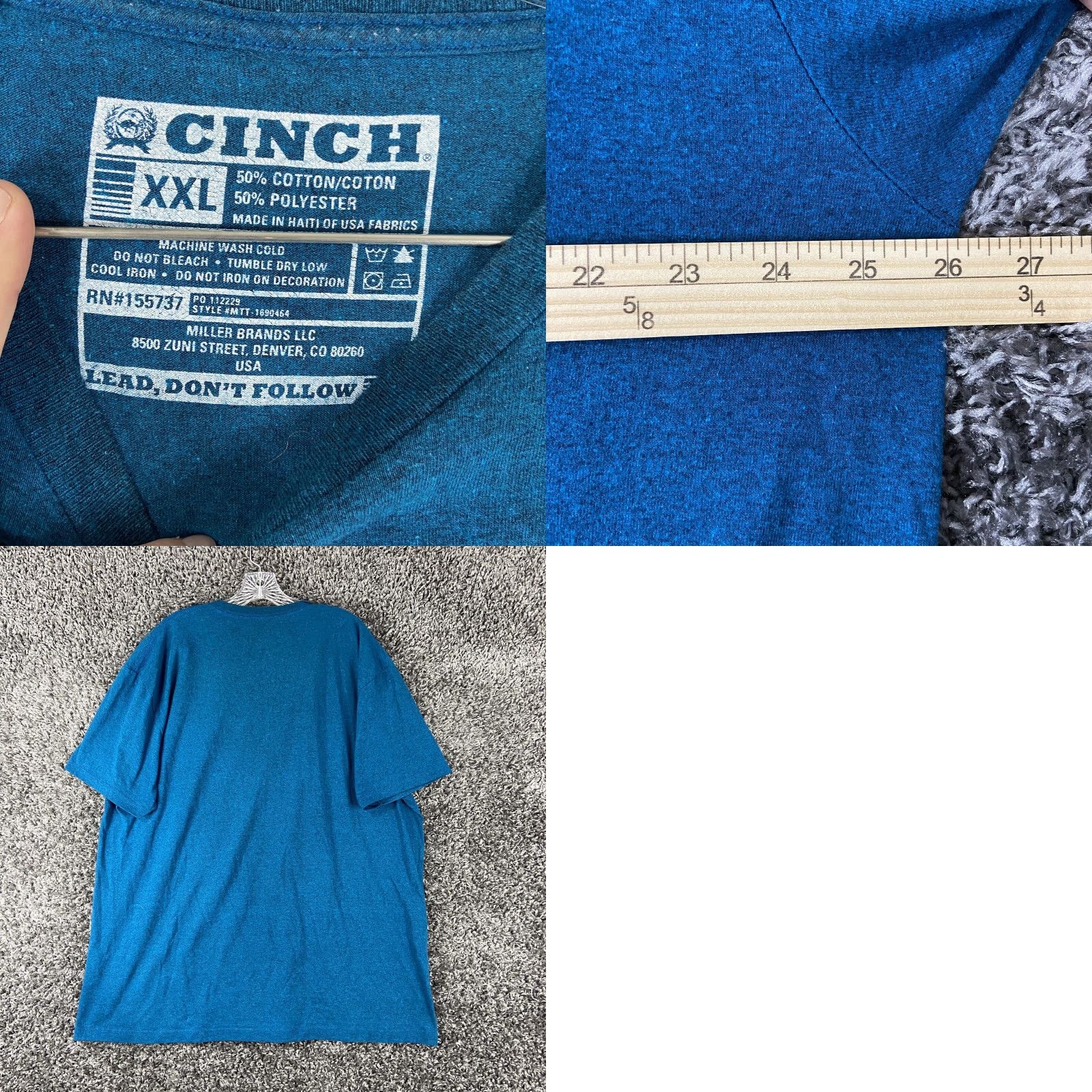 Alife CINCH Lead This Life T-Shirt Men 2XL Blue Short Sleeve Mens Shirt 2XL Size US XXL / EU 58 / 5 - 8 Thumbnail