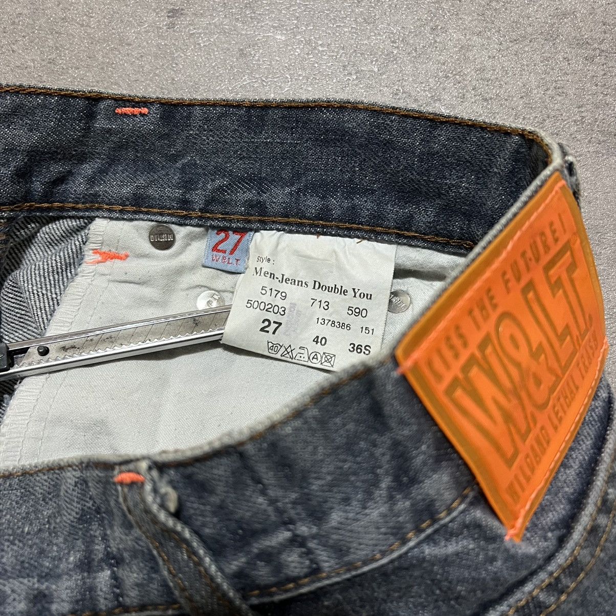 Walter Van Beirendonck W&LT Thunderbolt Straight Cut Denim Jeans Size US 27 - 7 Thumbnail